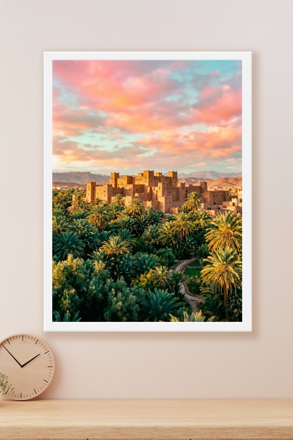 Affiche Kasbah du Maroc, poster palmeraie et voyage