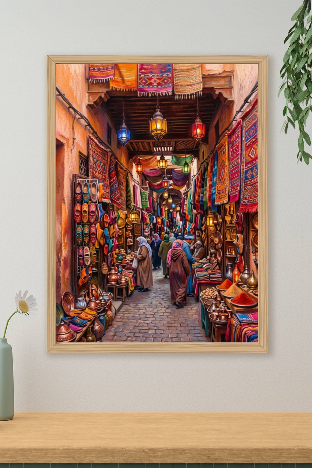Affiche Souk du Maroc, poster du marché traditionnel
