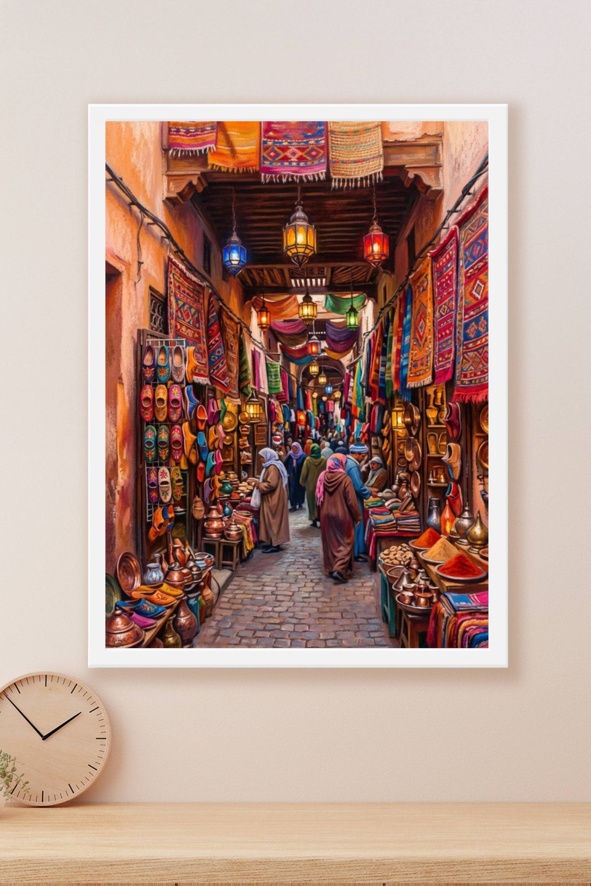 Affiche Souk du Maroc, poster du marché traditionnel