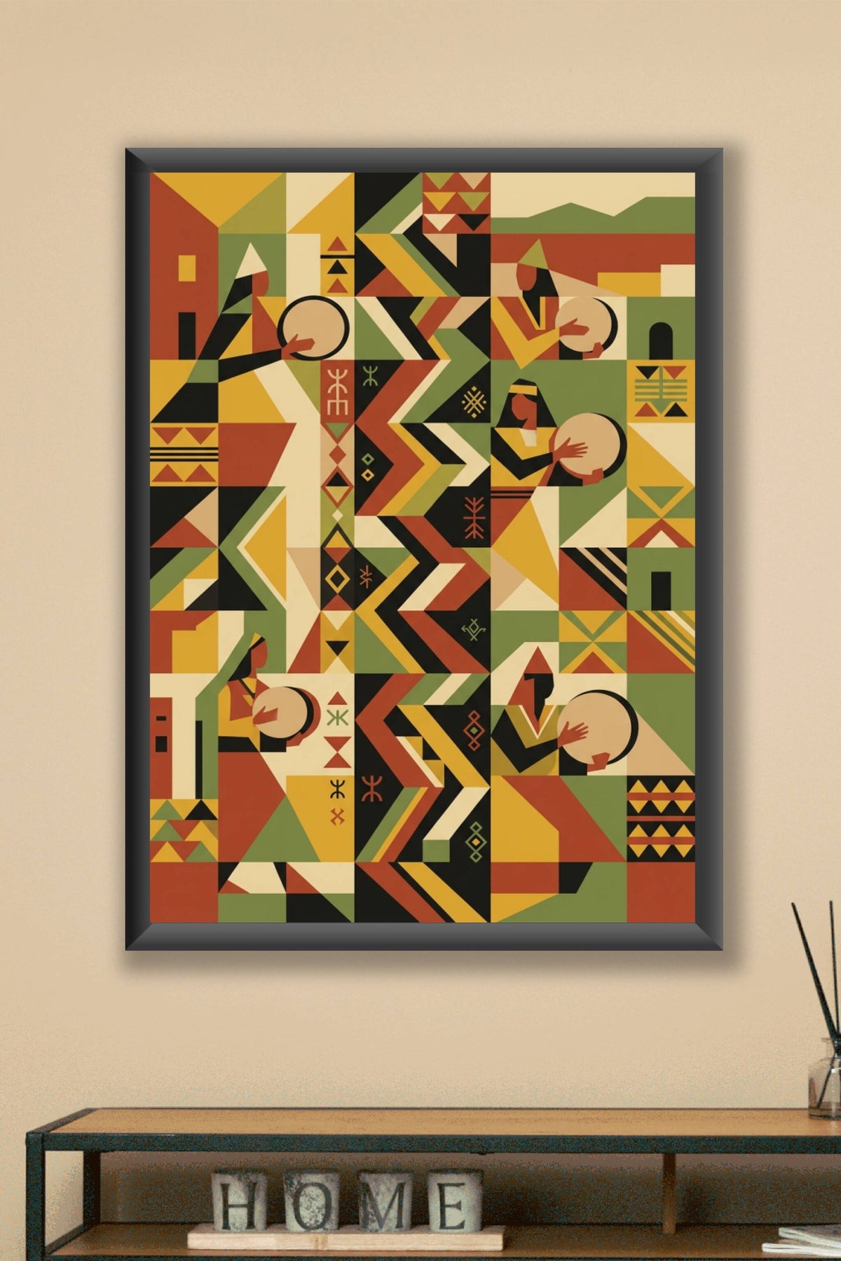 Affiche d'Art Marocain, poster motifs géométriques