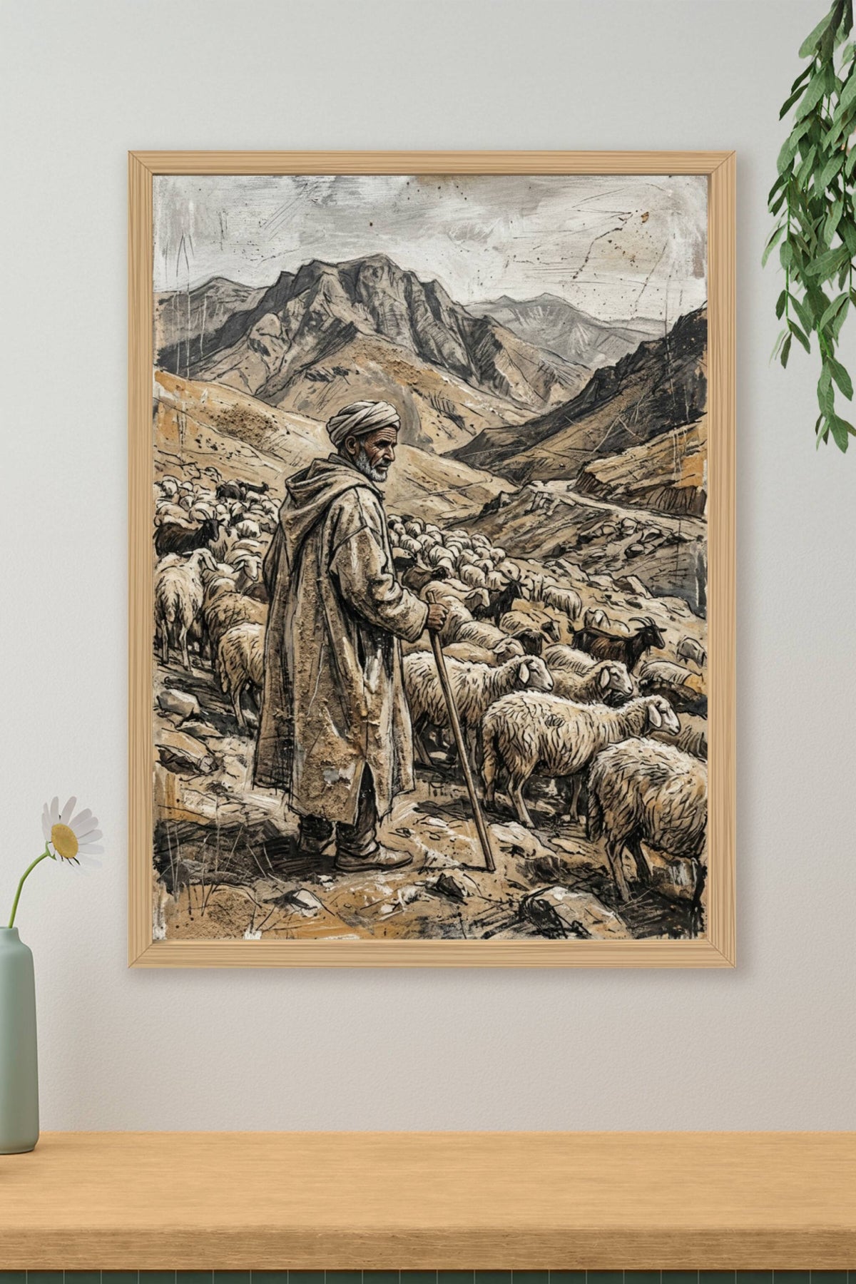 Poster Berger marocain, affiche montagnes de l'Atlas