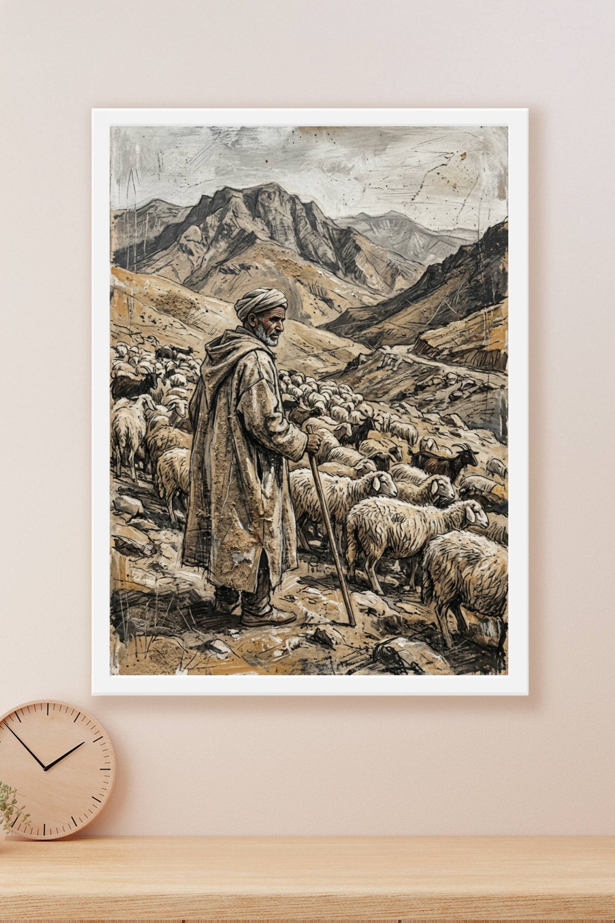 Poster Berger marocain, affiche montagnes de l'Atlas