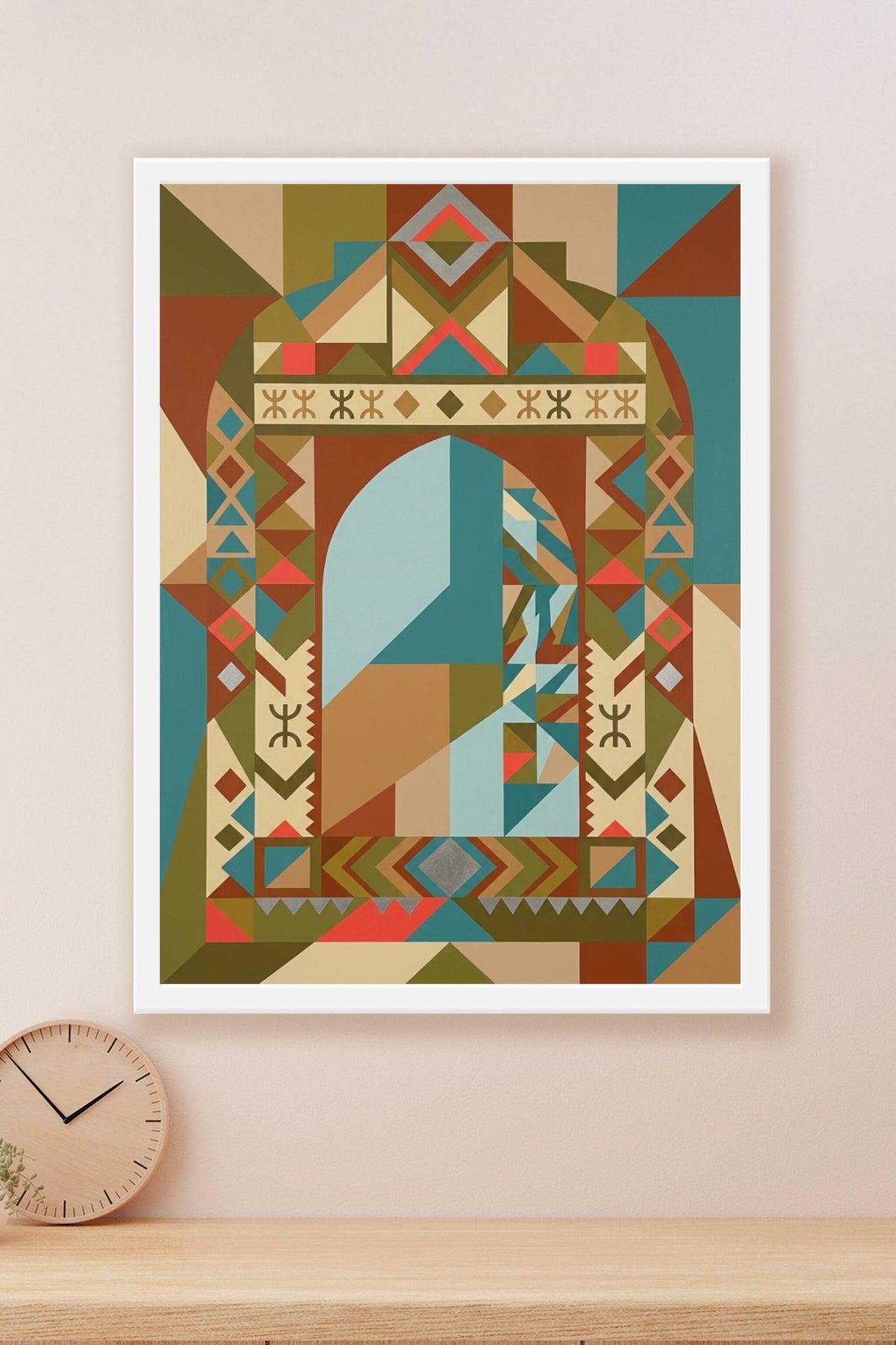 Poster Art Marocain, affiche porte aux motifs berbères