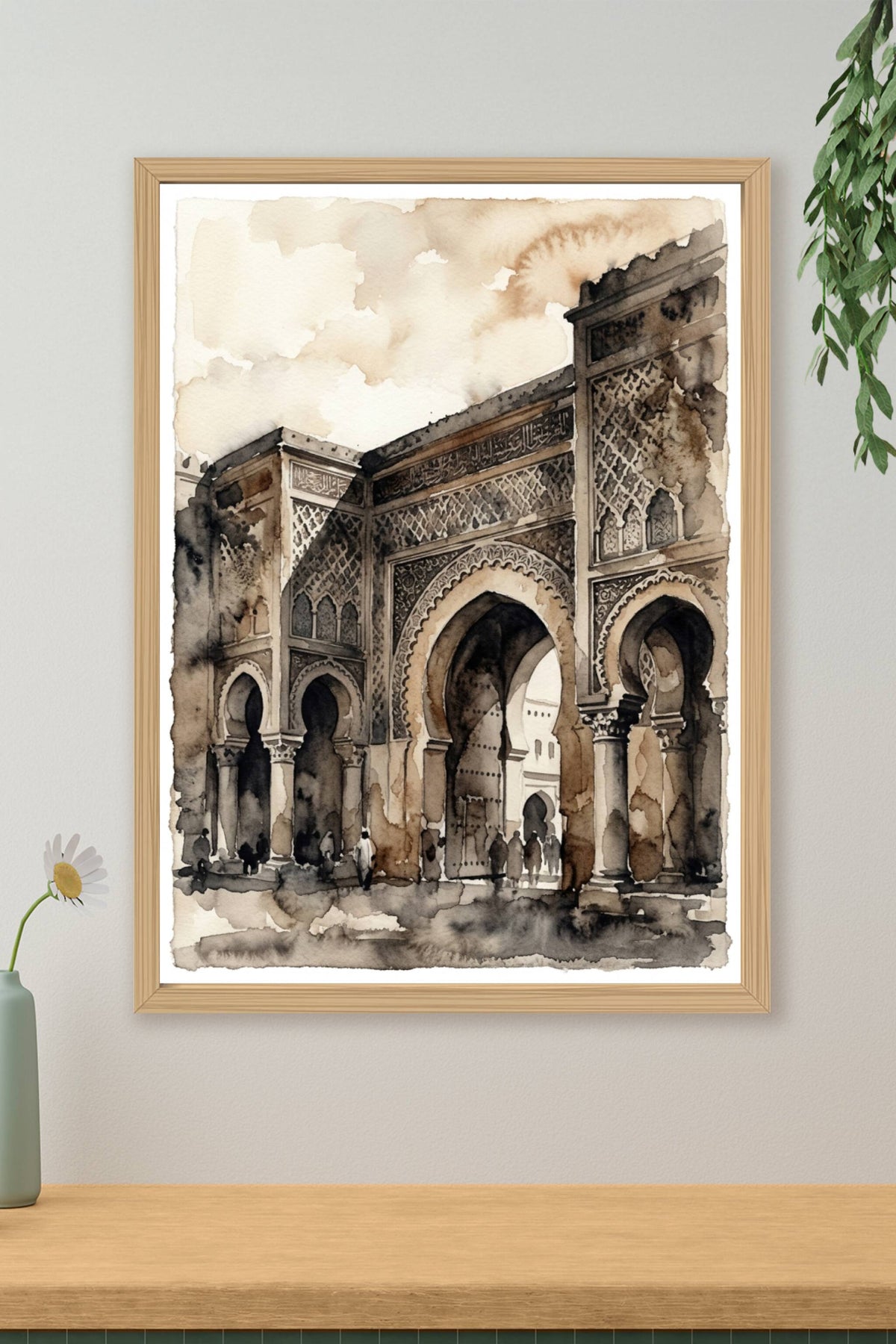 Affiche du Maroc, poster architecture sépia