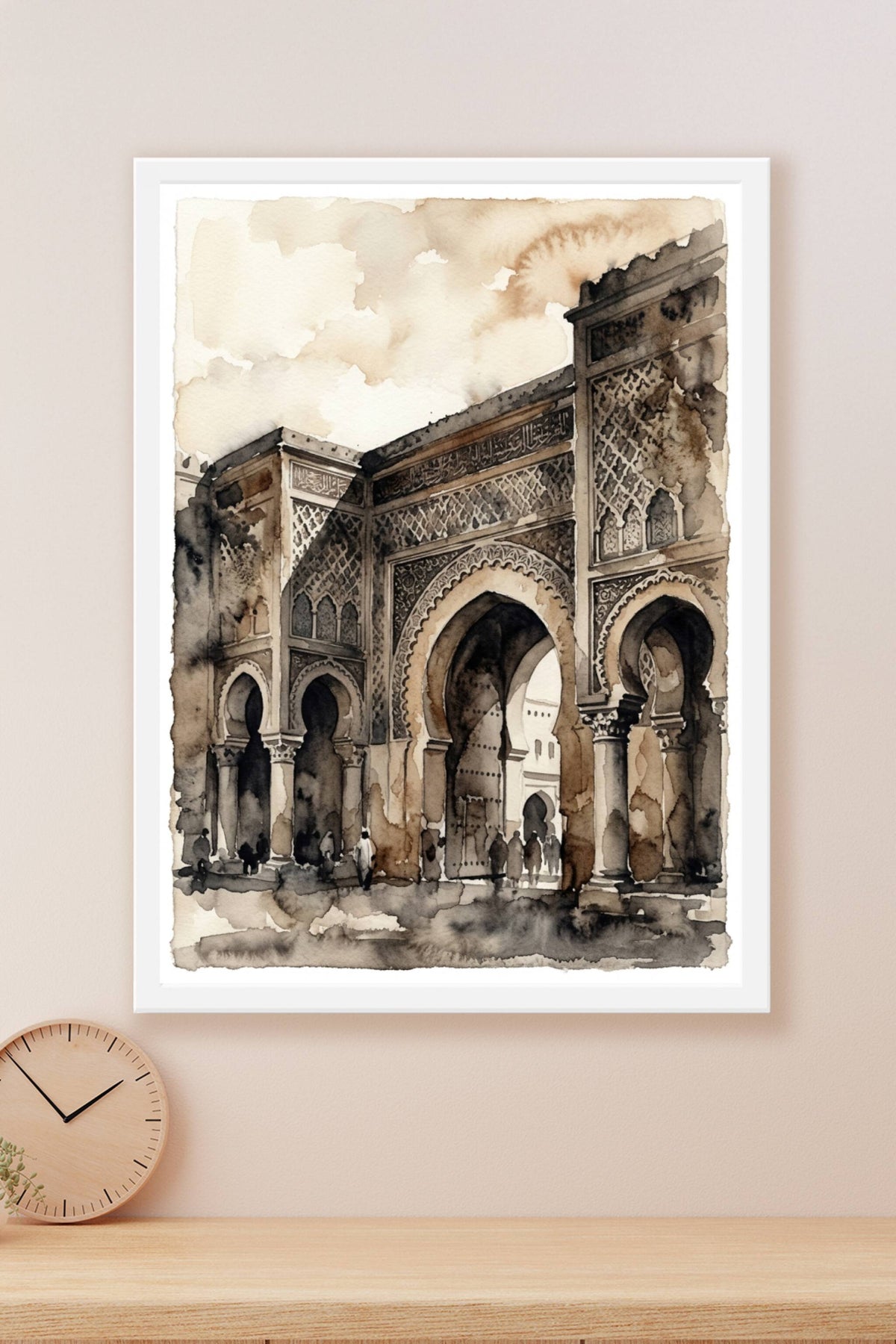 Affiche du Maroc, poster architecture sépia