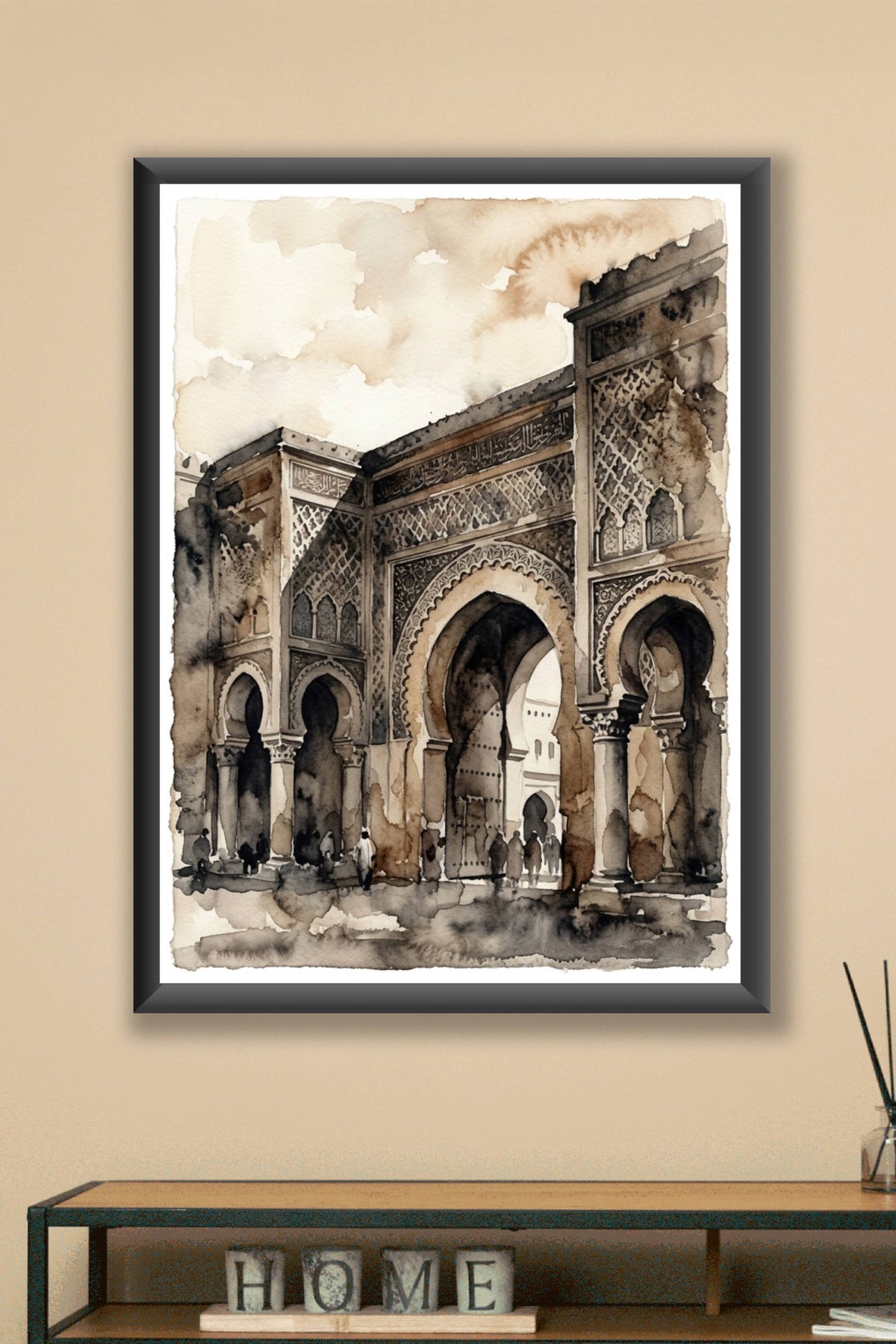 Affiche du Maroc, poster architecture sépia