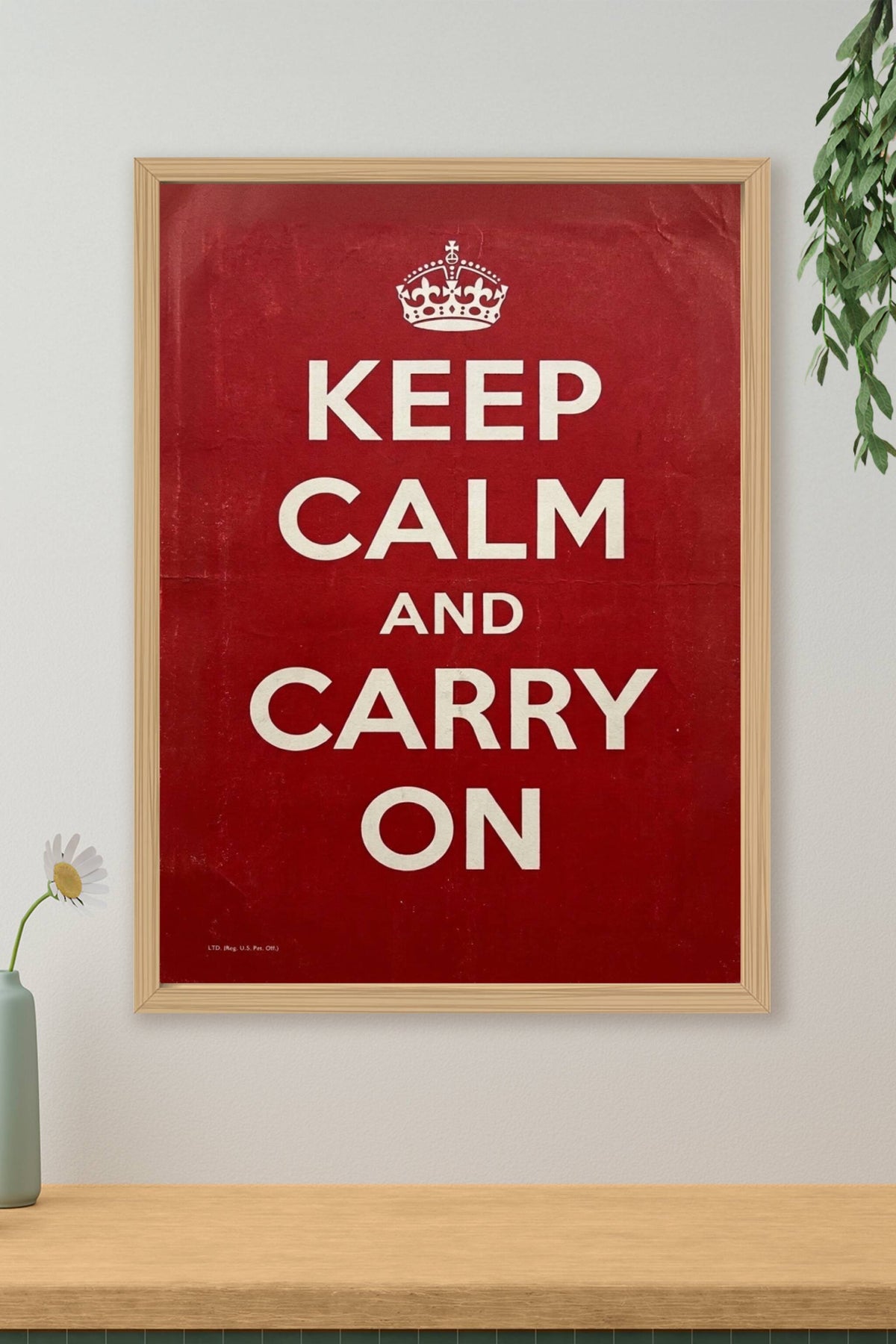 Affiche Keep Calm and Carry On, poster couronne royale