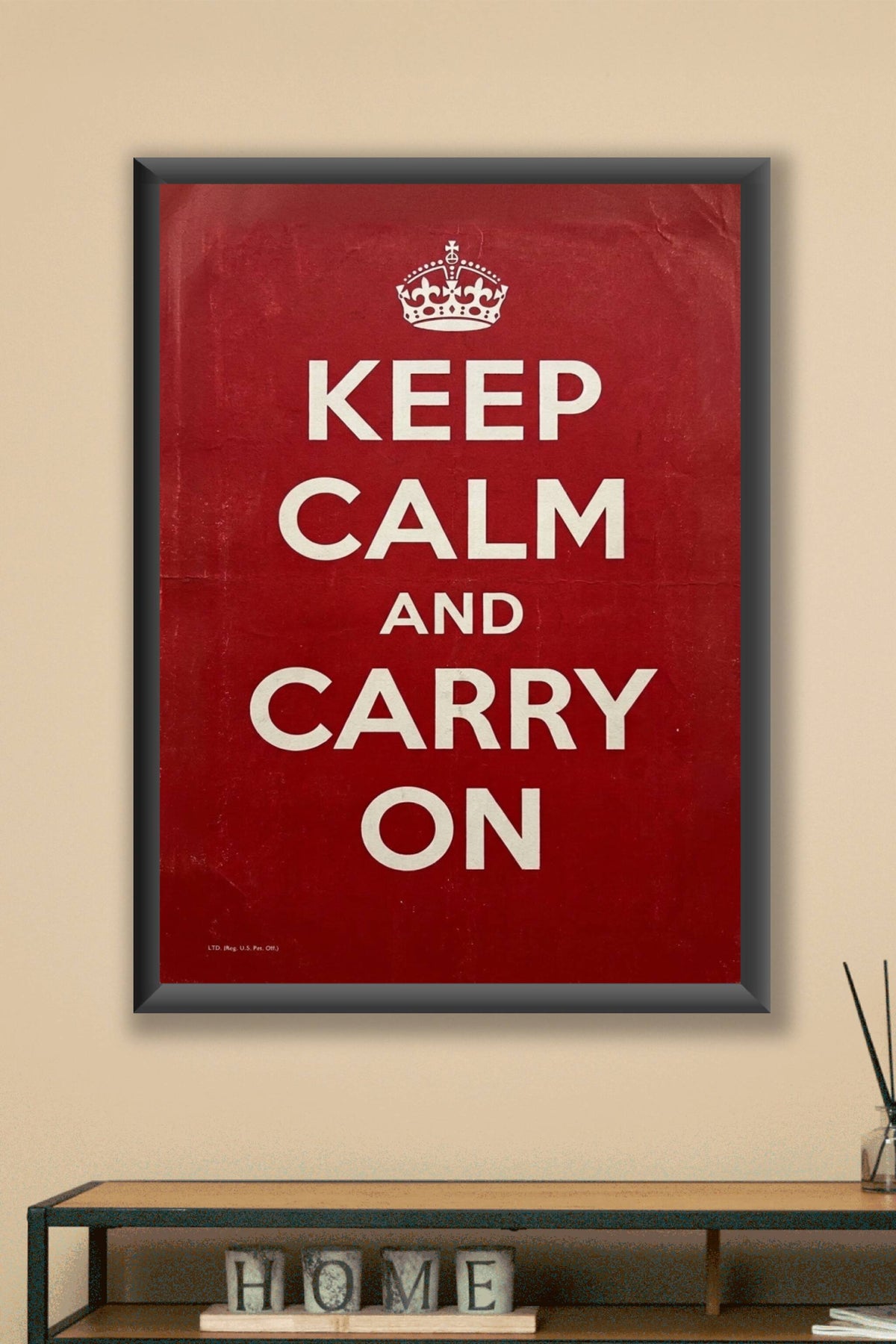 Affiche Keep Calm and Carry On, poster couronne royale