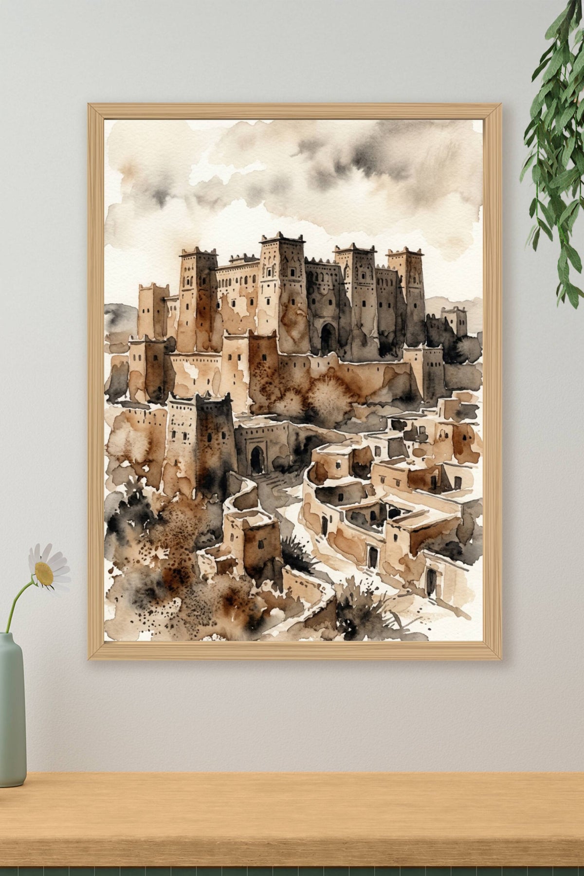 Affiche Kasbah du Maroc, poster architecture en terre