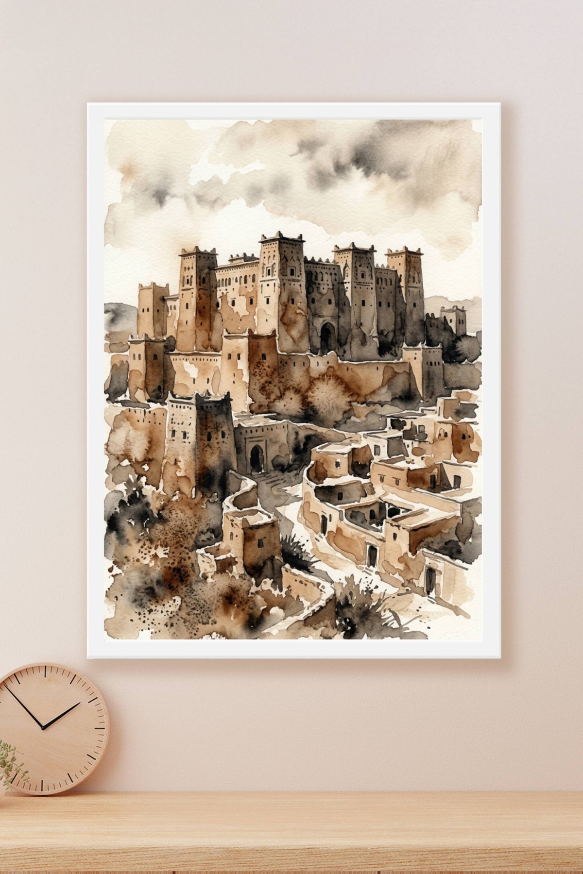 Affiche Kasbah du Maroc, poster architecture en terre
