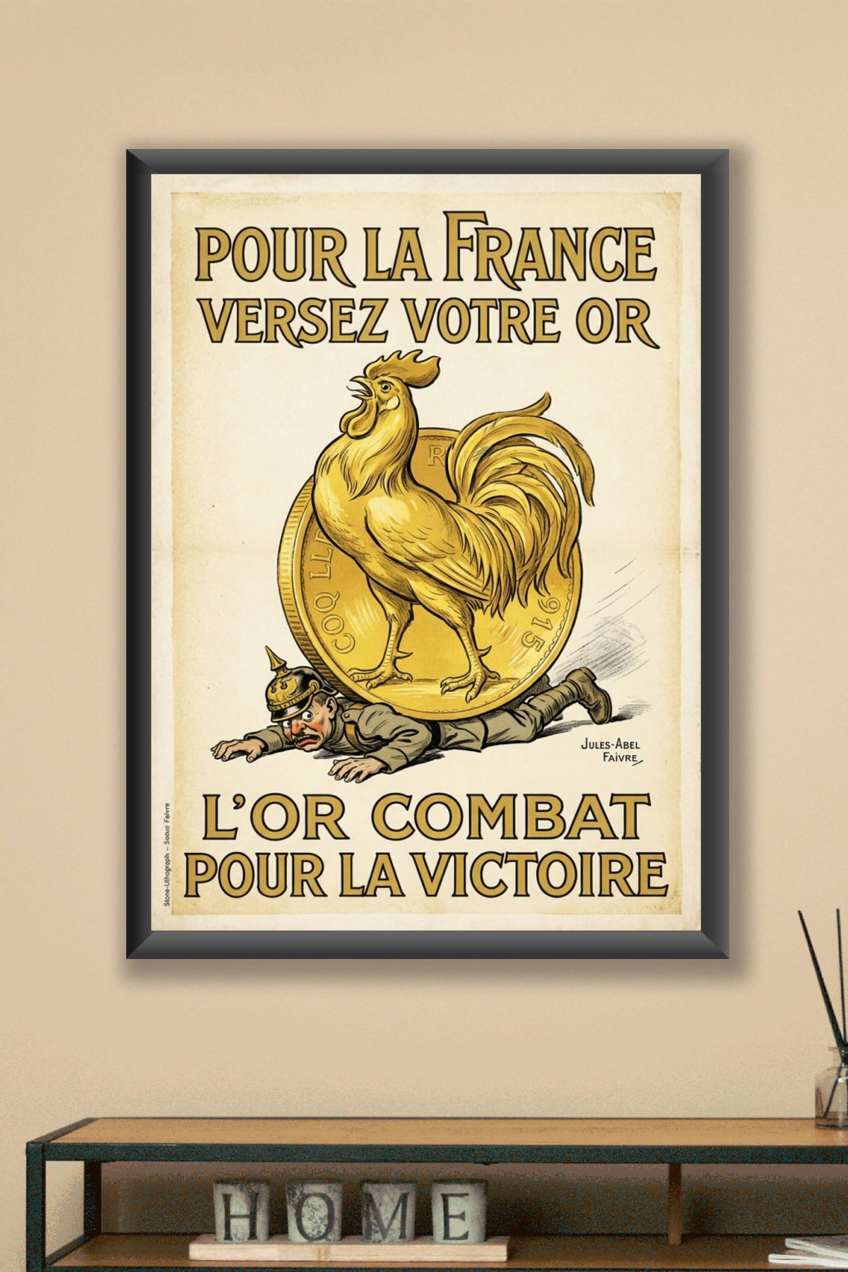 Affiche de propagande Versez votre or, poster coq gaulois
