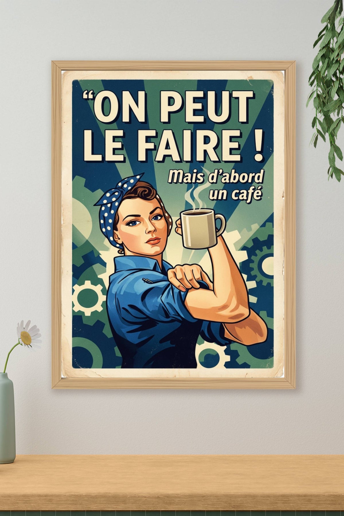 Poster de propagande café, déco bandana à pois