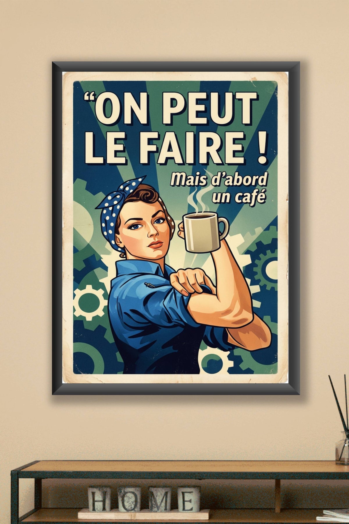 Poster de propagande café, déco bandana à pois