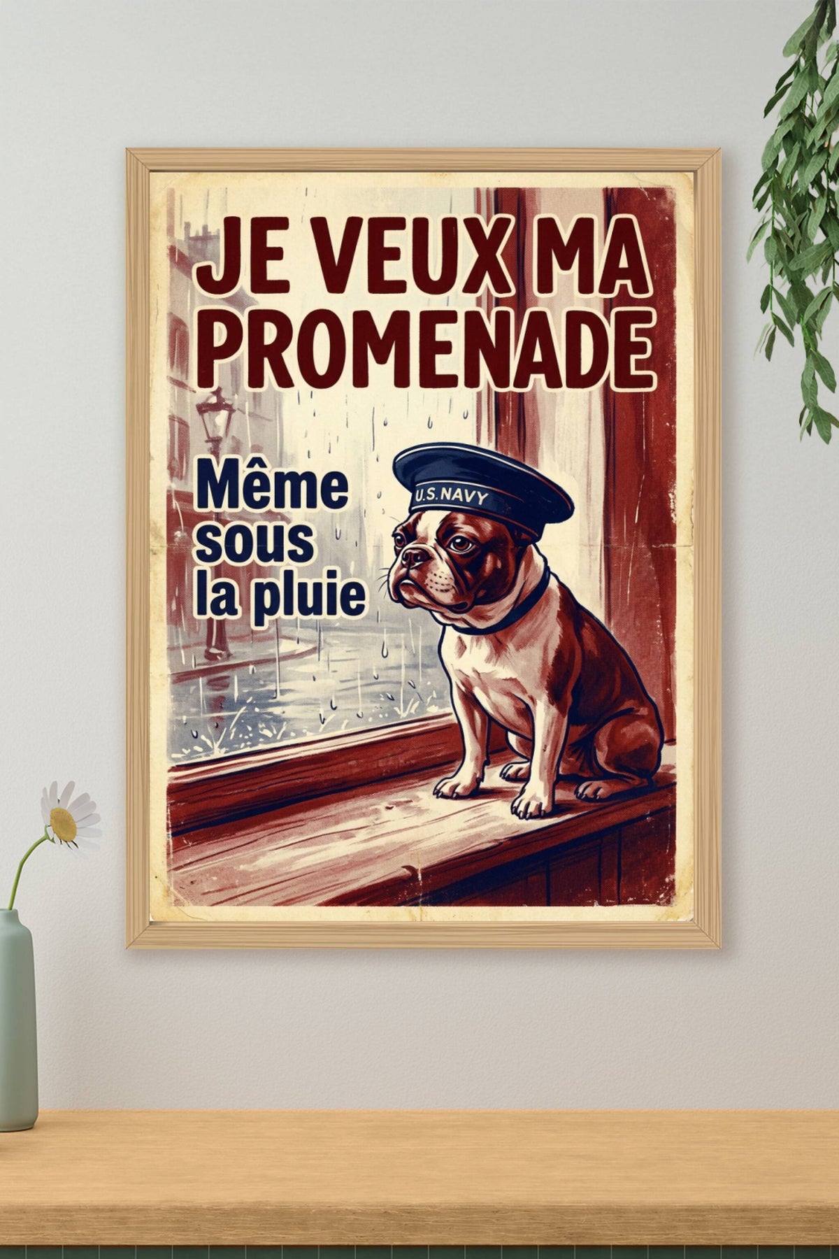 Poster du Bulldog Navy, affiche de propagande vintage