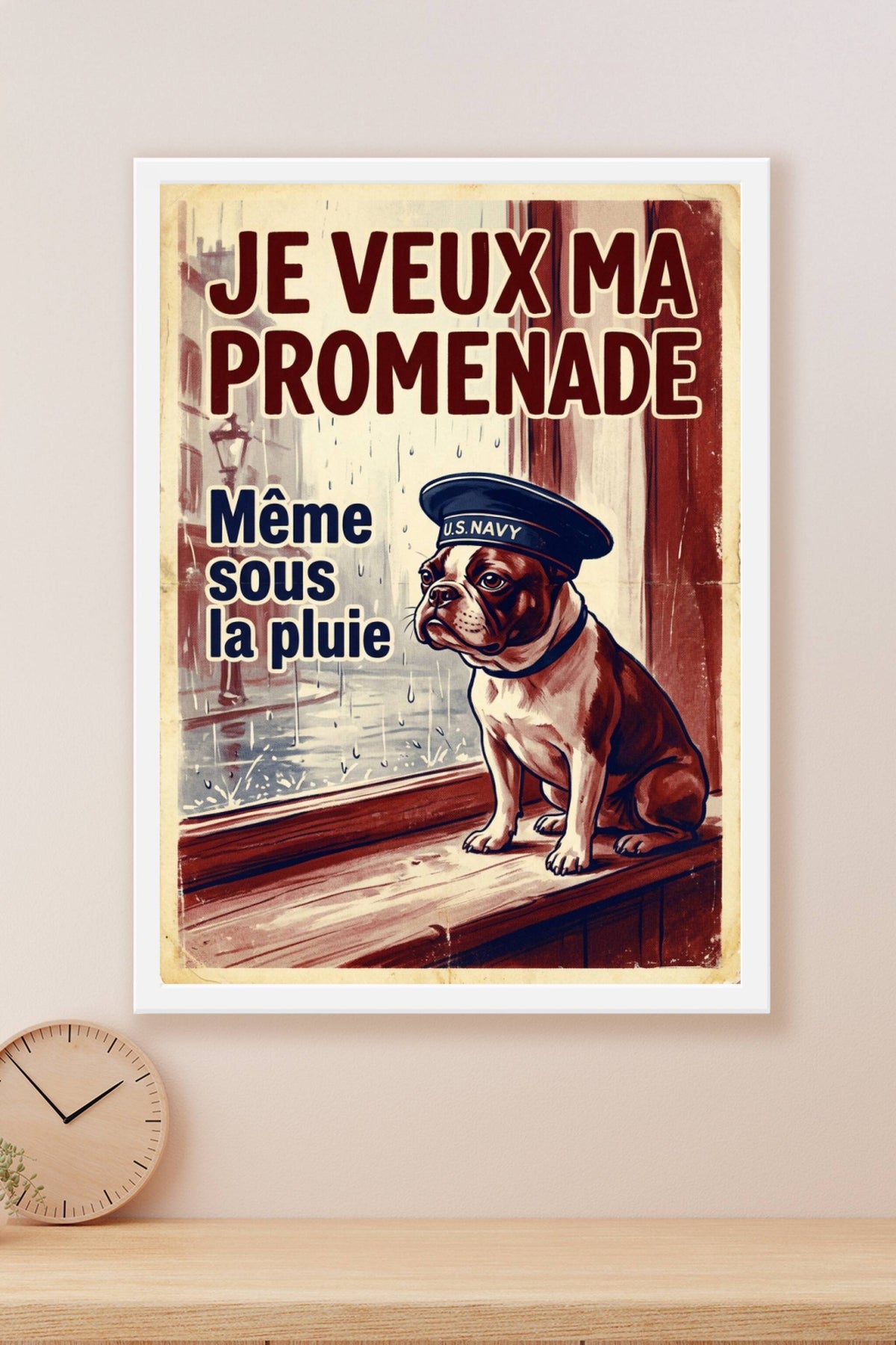 Poster du Bulldog Navy, affiche de propagande vintage