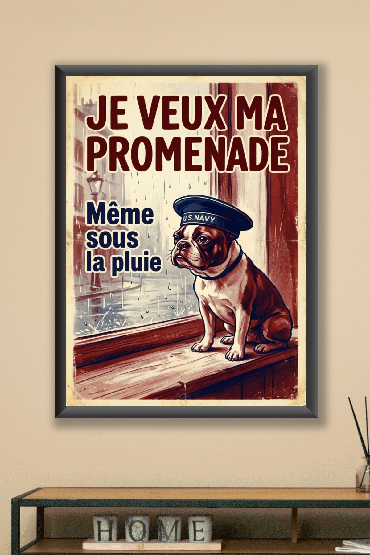 Poster du Bulldog Navy, affiche de propagande vintage