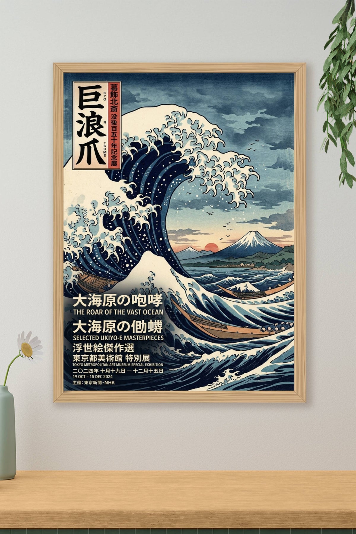 Affiche Grande Vague, poster exposition japonaise