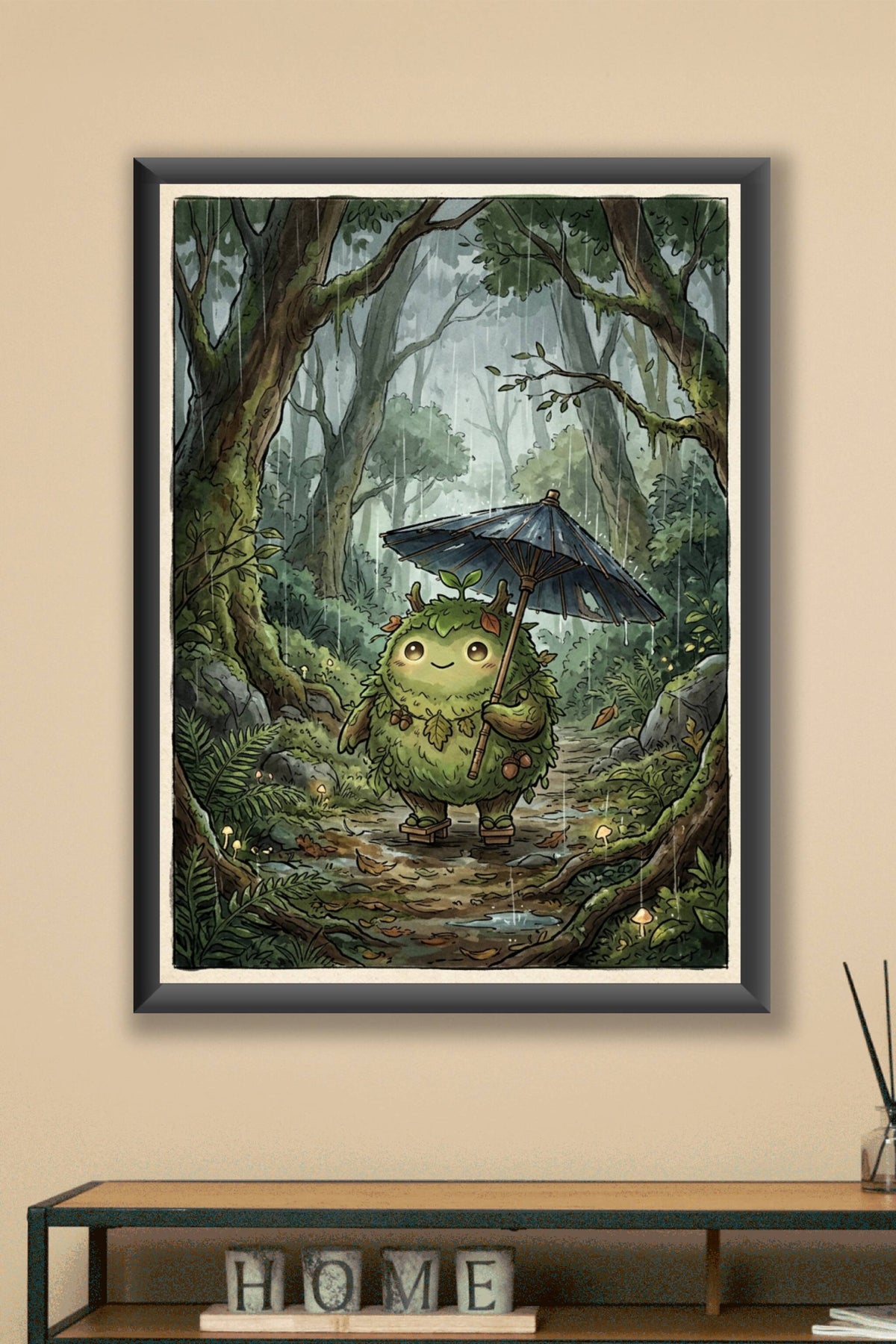 Affiche Esprit de la forêt, poster sous la pluie