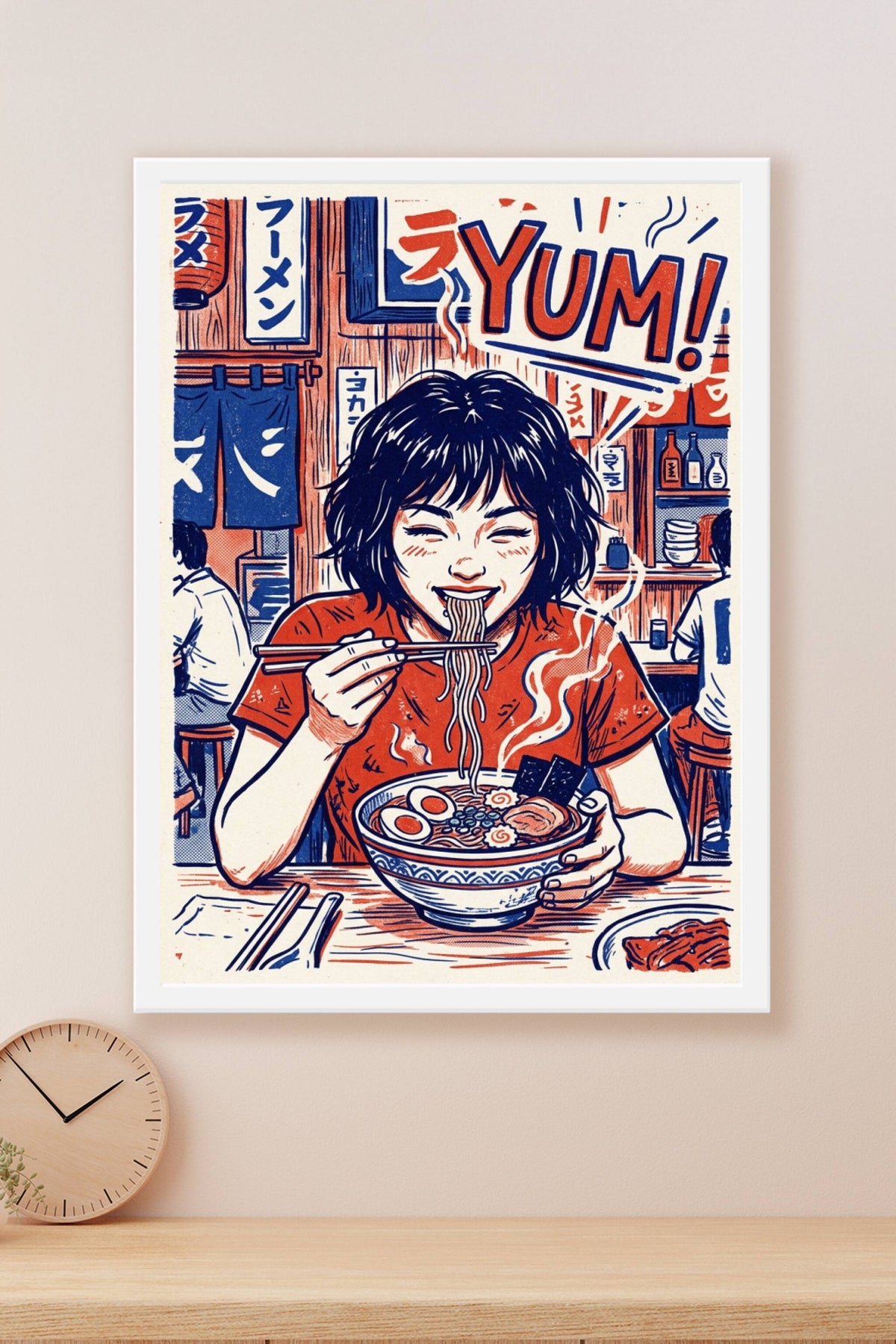 Affiche Ramen du Japon, poster illustration vintage
