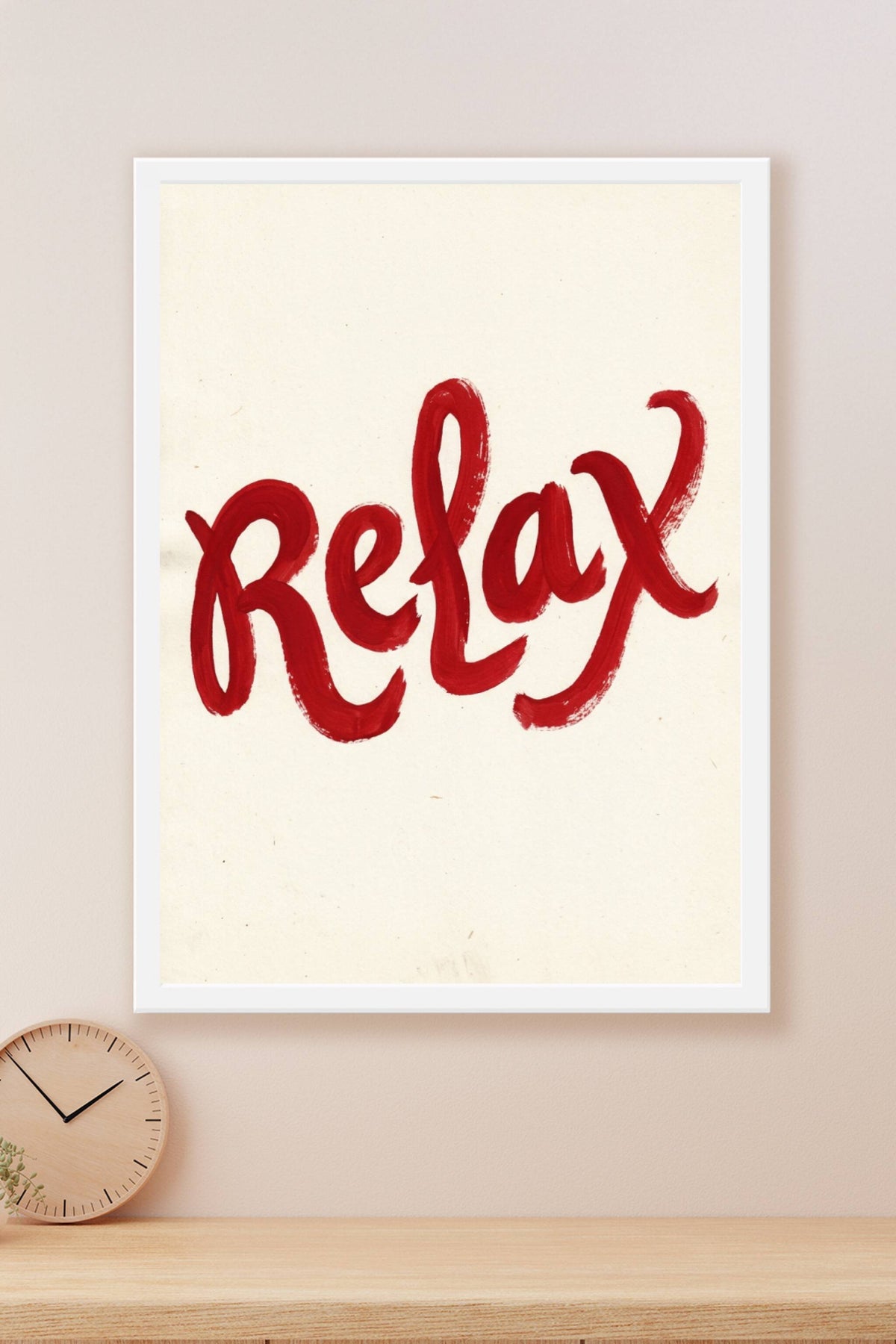 Affiche Relax, poster lettrage calligraphie rouge