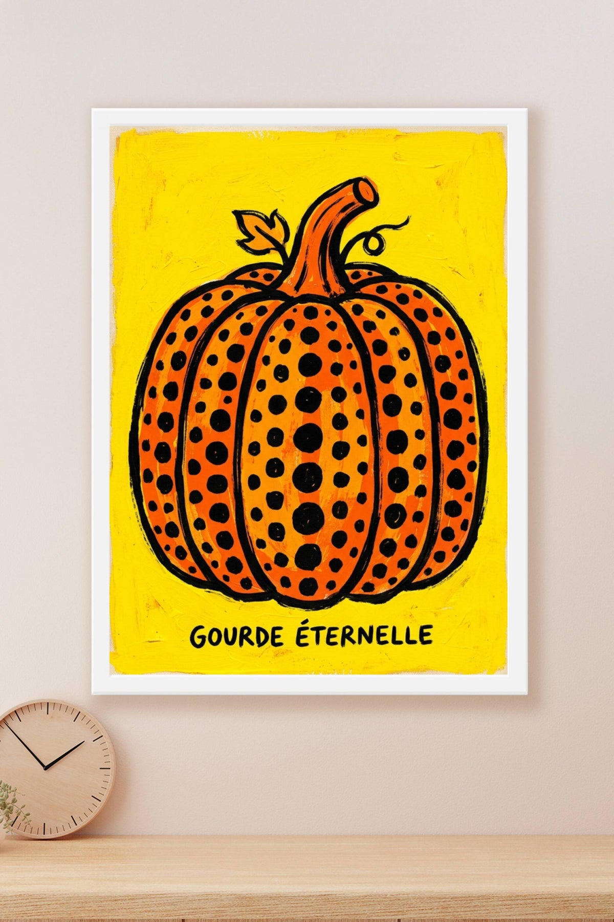 Affiche Gourde éternelle, poster vintage pois noirs