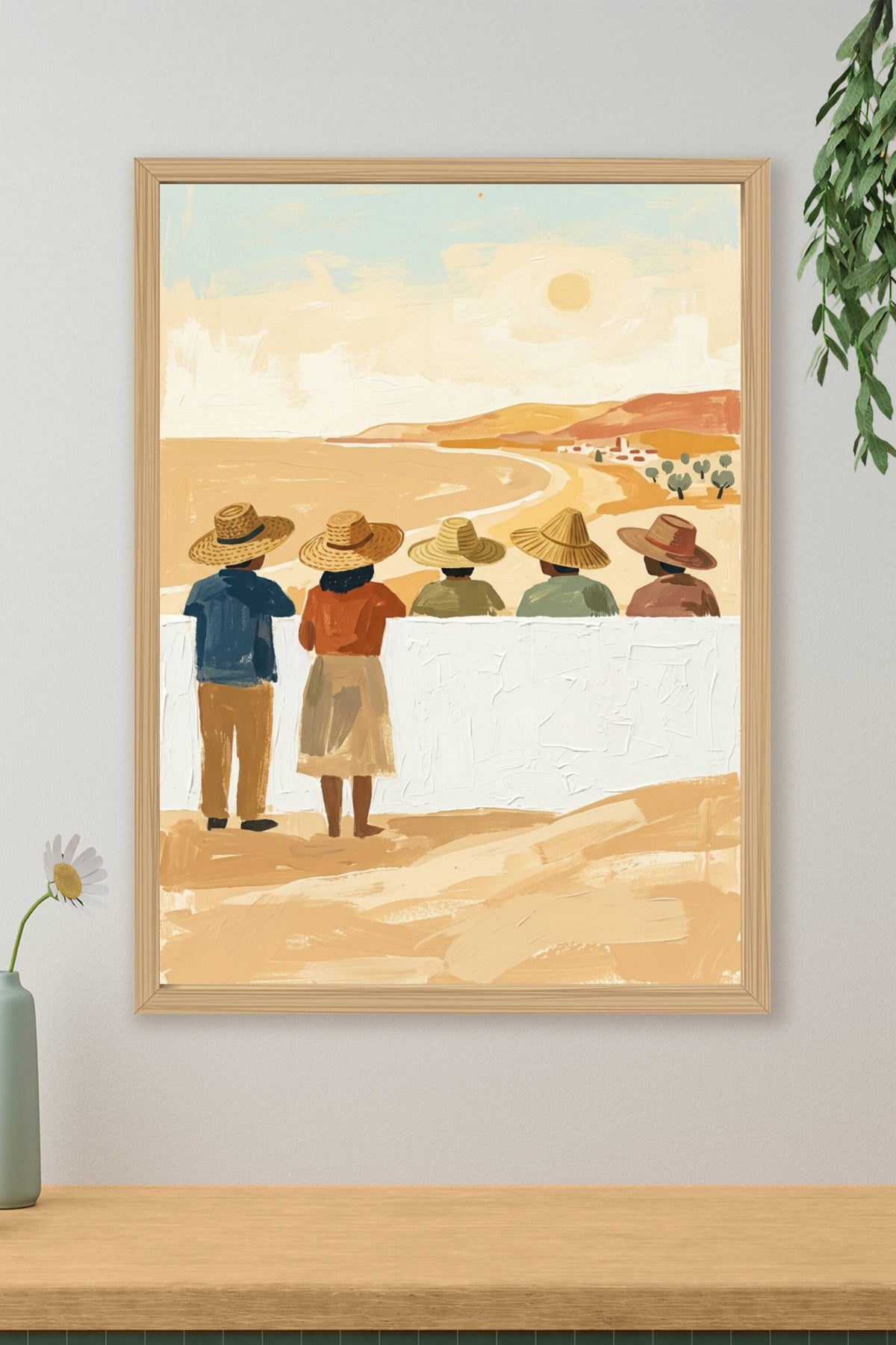 Affiche Méditerranée, chapeaux de paille