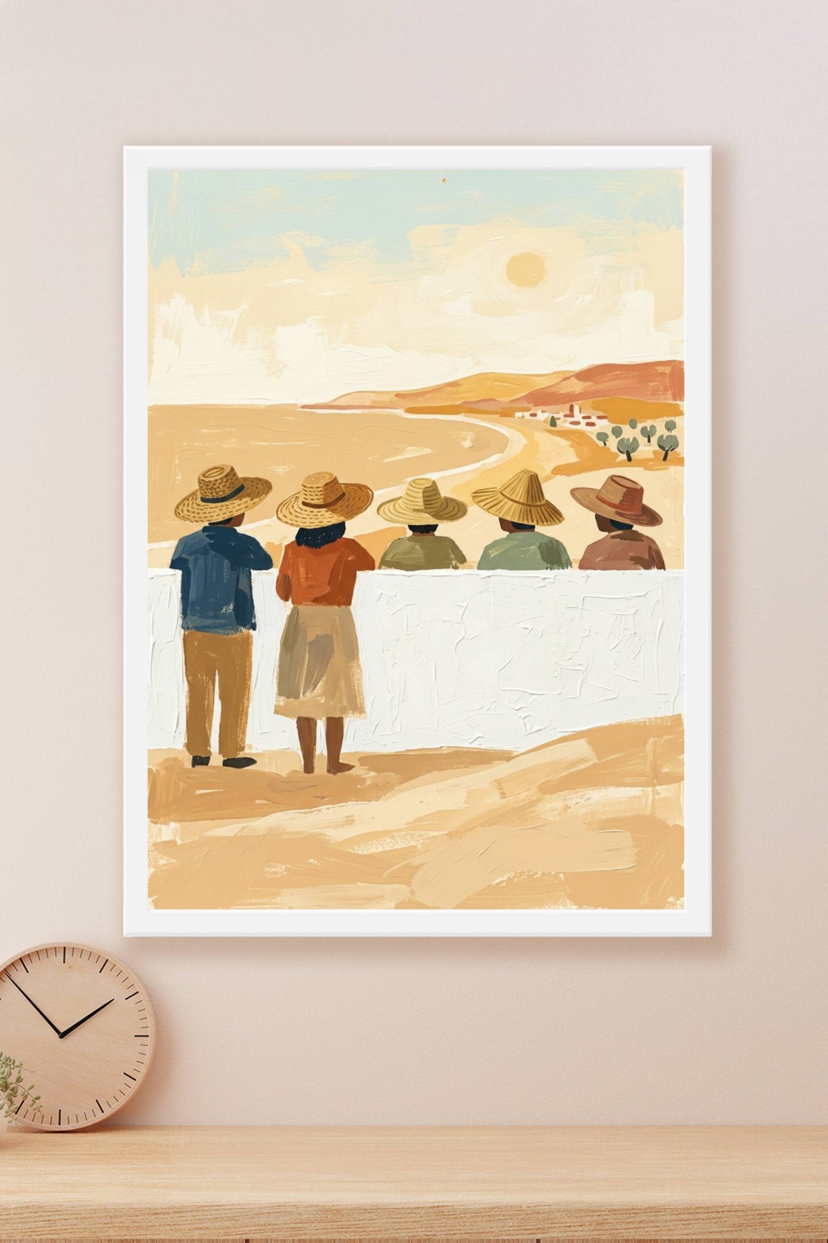 Affiche Méditerranée, chapeaux de paille