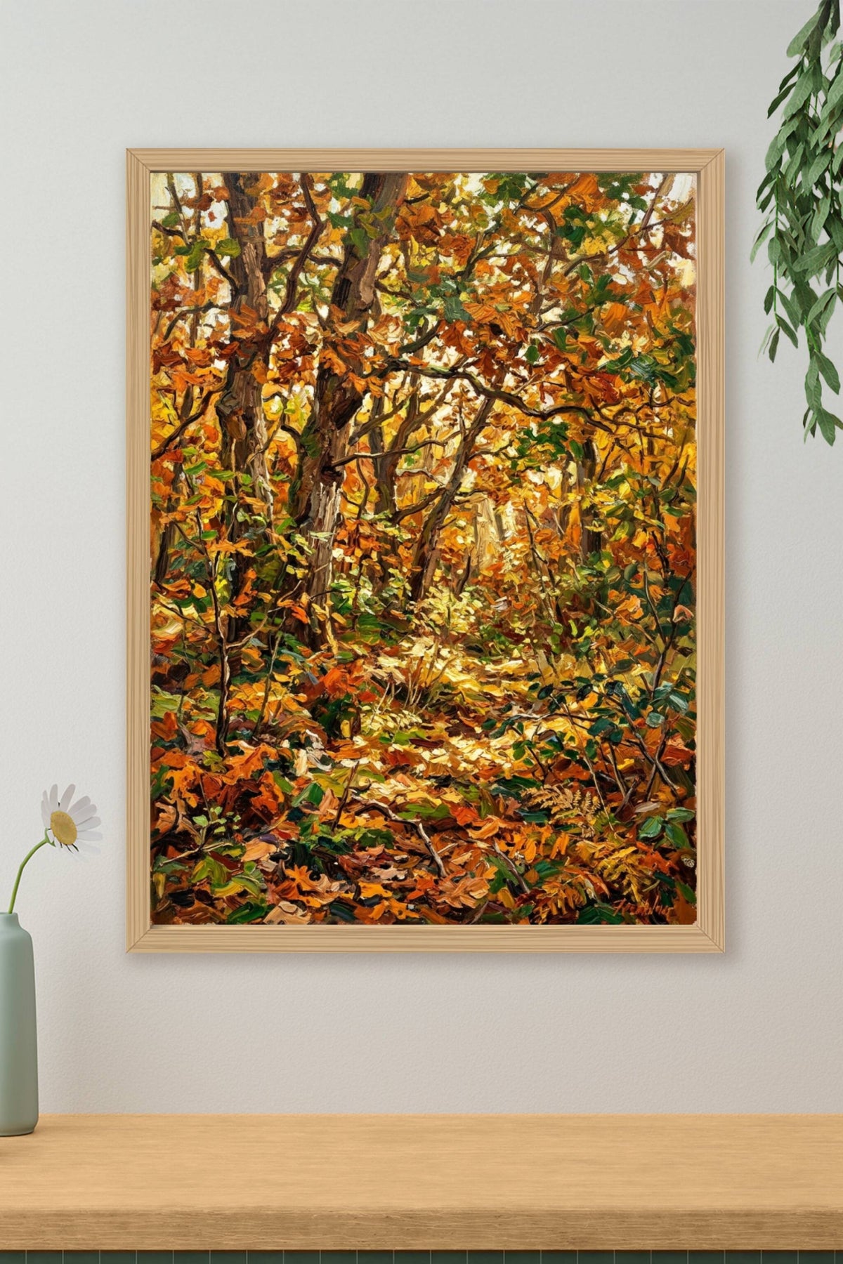 Affiche Forêt d'automne, poster peinture impressionniste