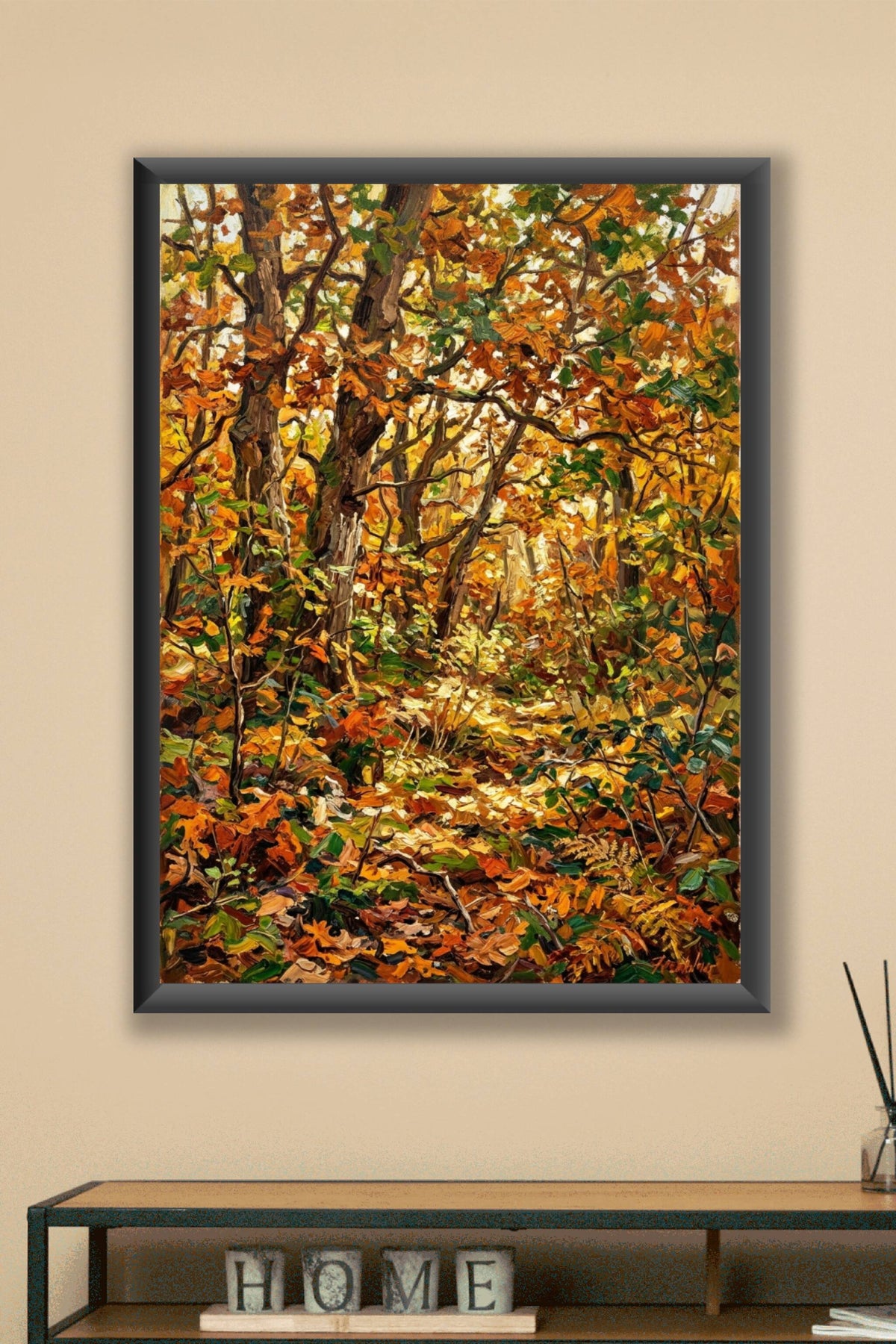 Affiche Forêt d'automne, poster peinture impressionniste