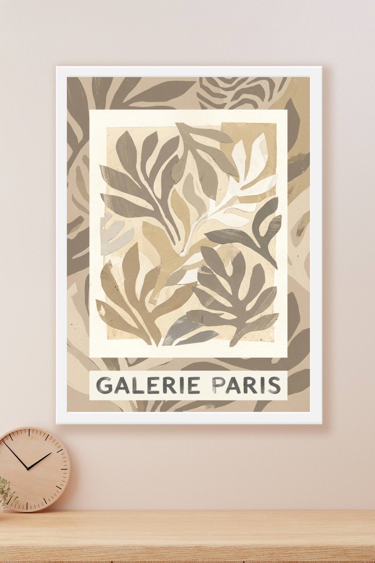 Poster Galerie Paris botanique, affiche minimaliste beige