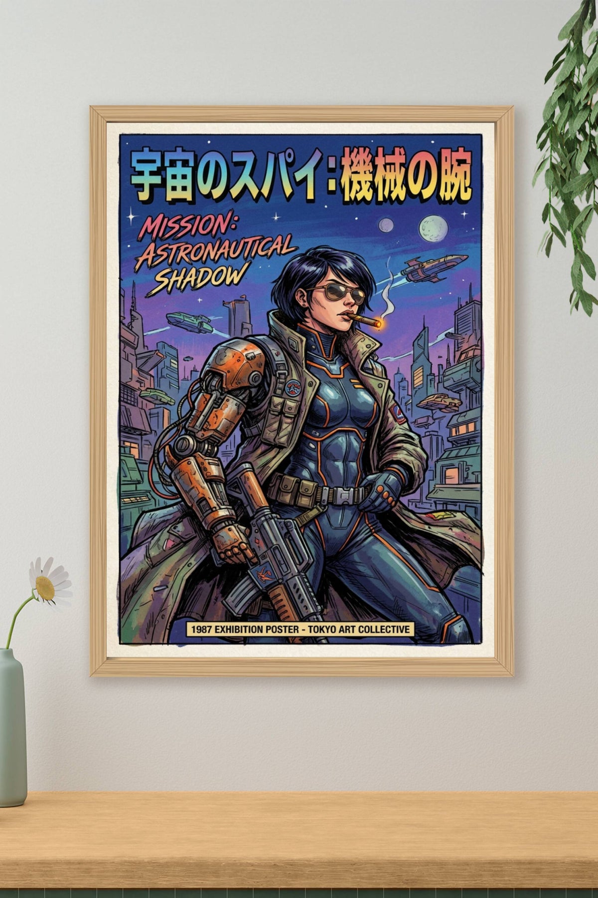 Affiche Anime 88 futuriste, poster bras robotique rétro