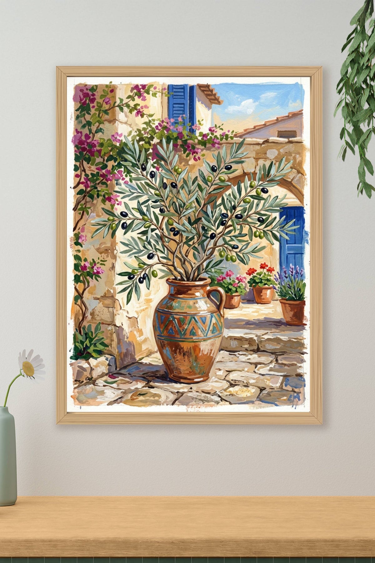 Affiche Olivier provençal, poster jarre en terre cuite