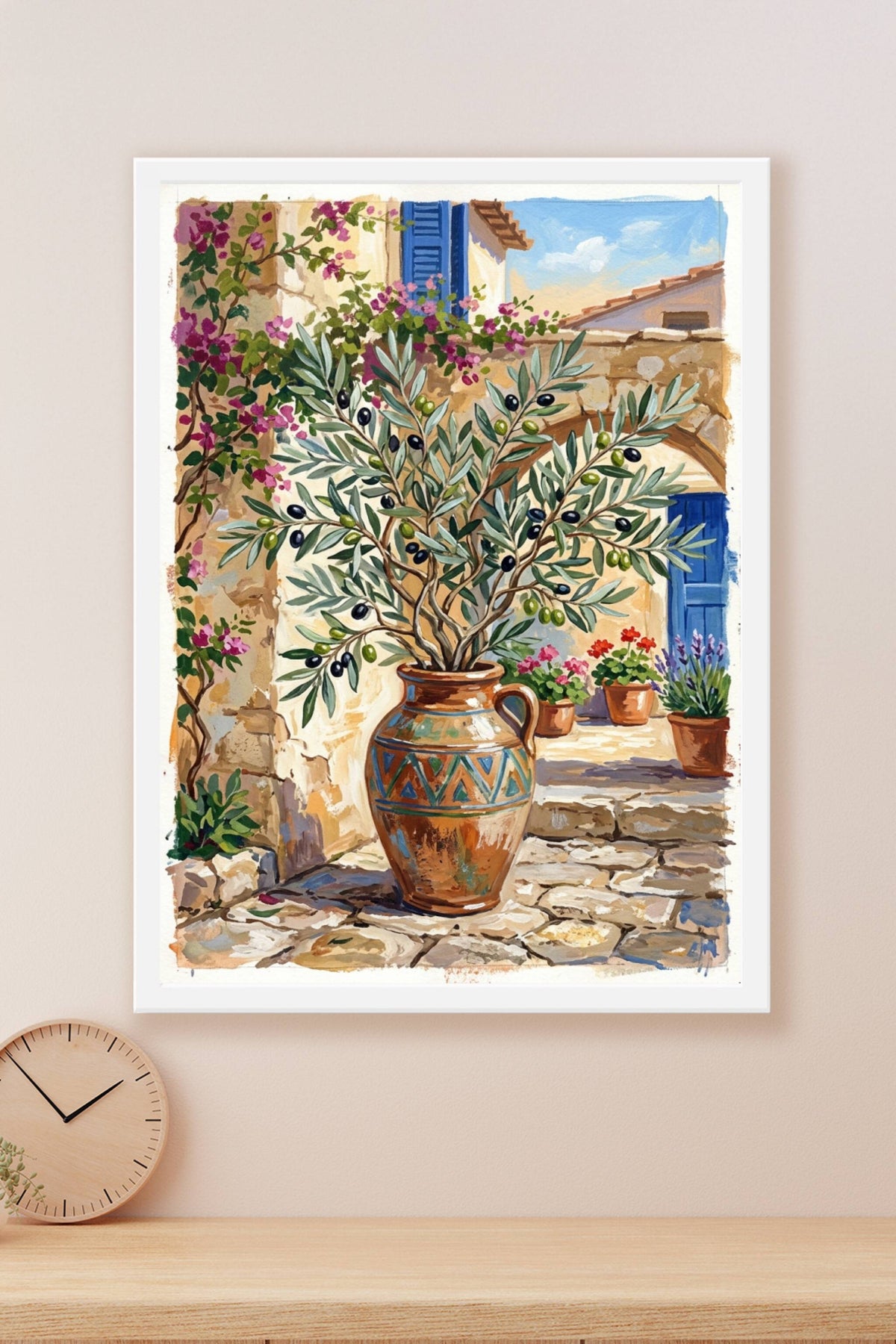 Affiche Olivier provençal, poster jarre en terre cuite