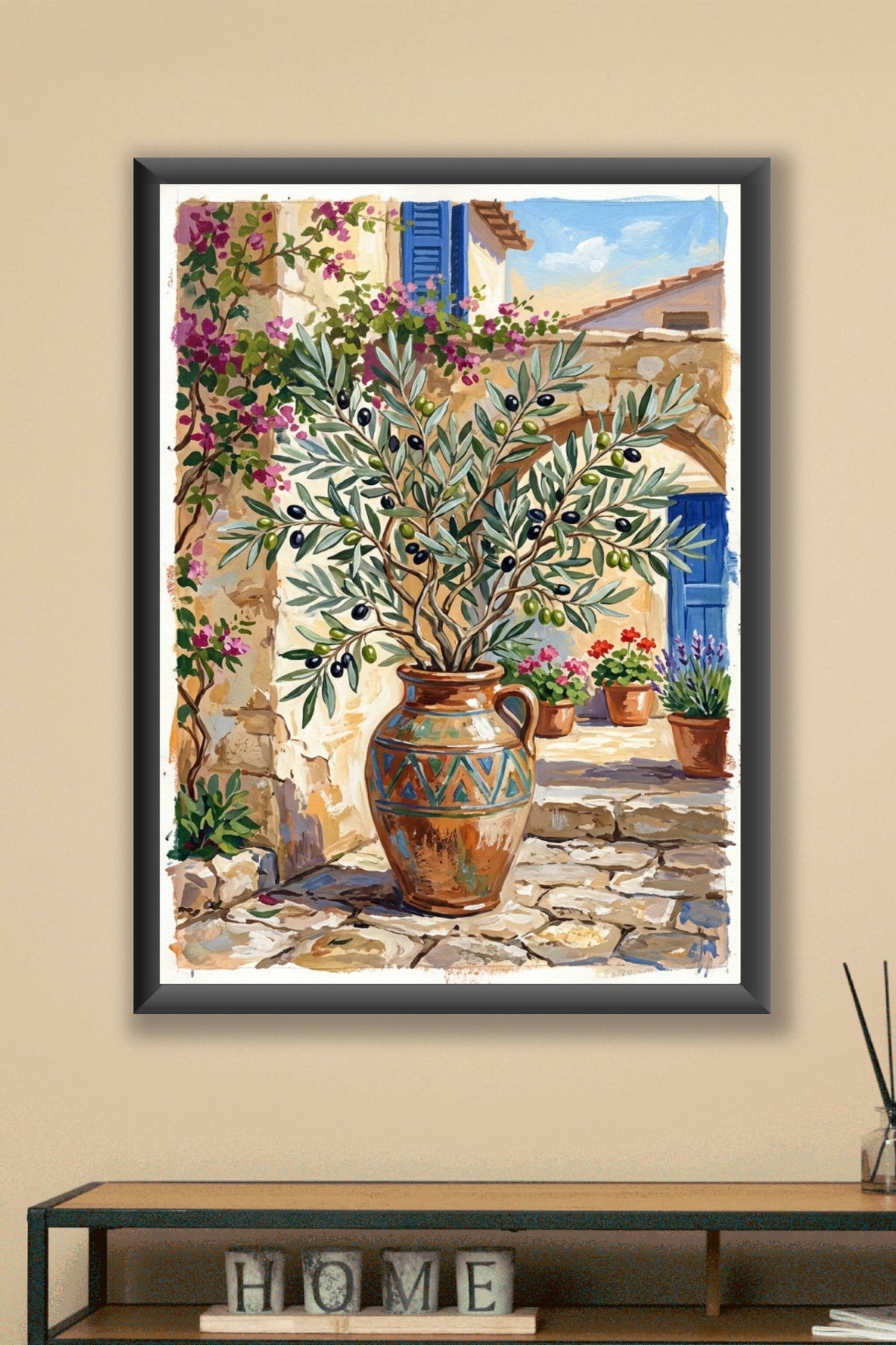 Affiche Olivier provençal, poster jarre en terre cuite