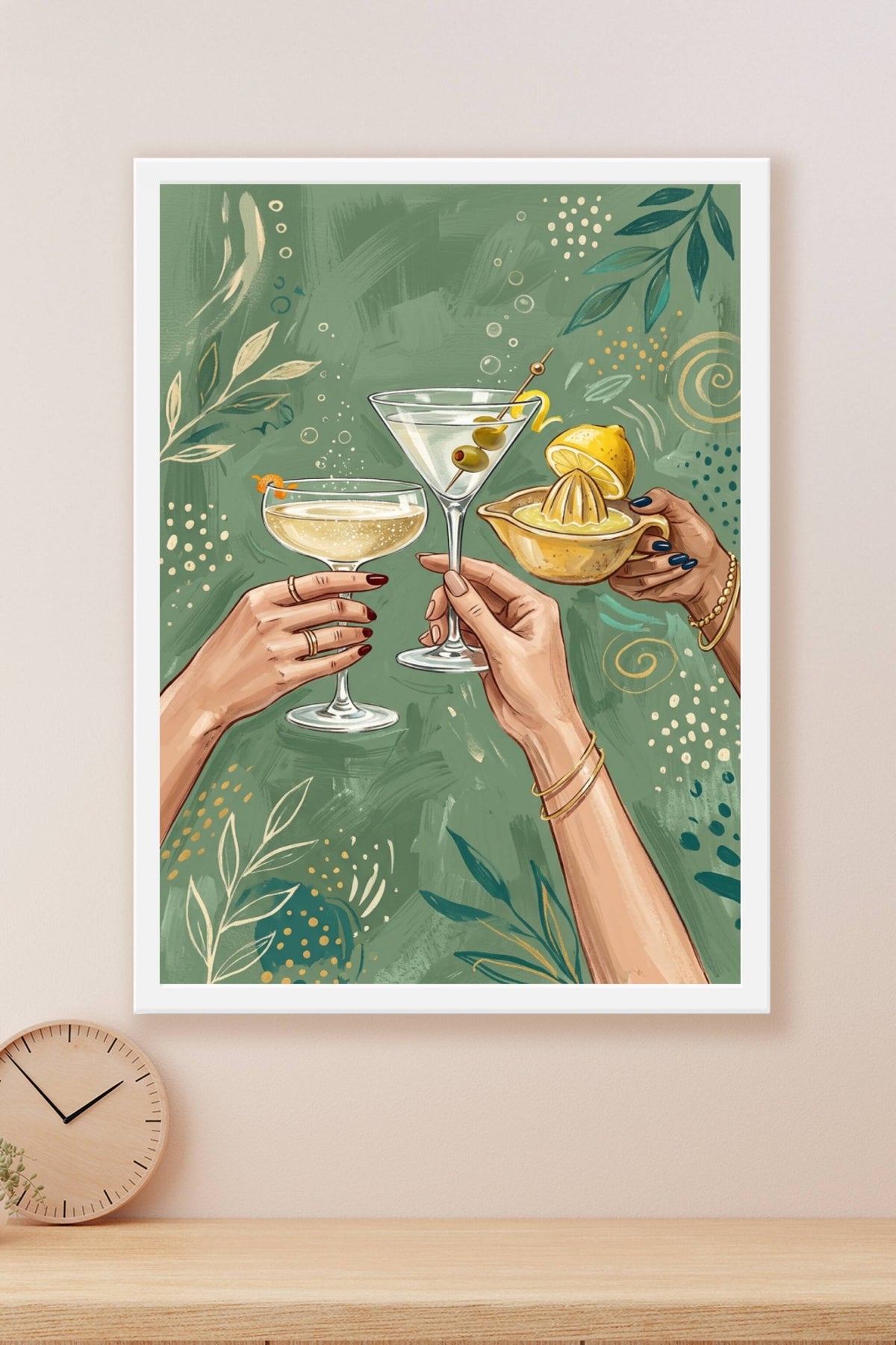 Poster de Cocktails, affiche décoration botanique