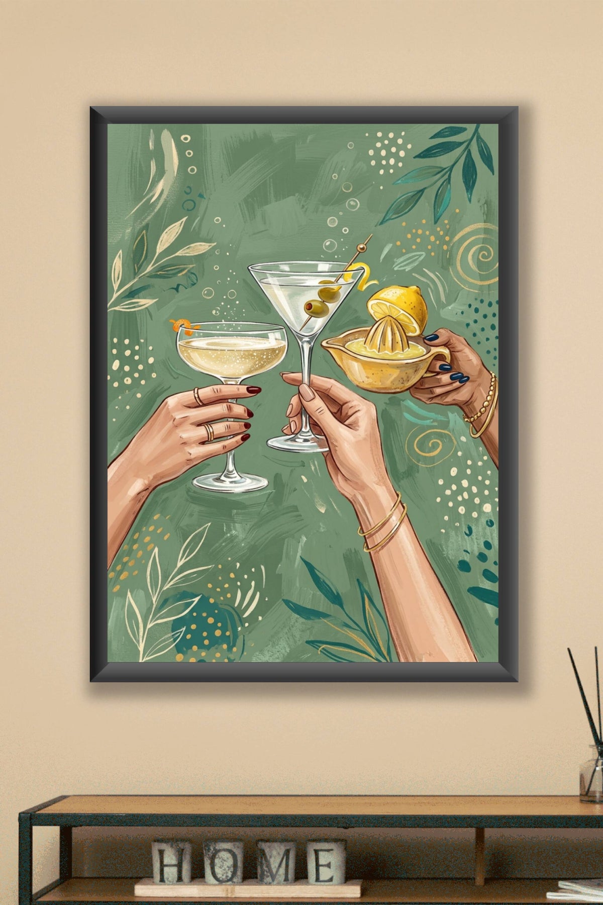 Poster de Cocktails, affiche décoration botanique