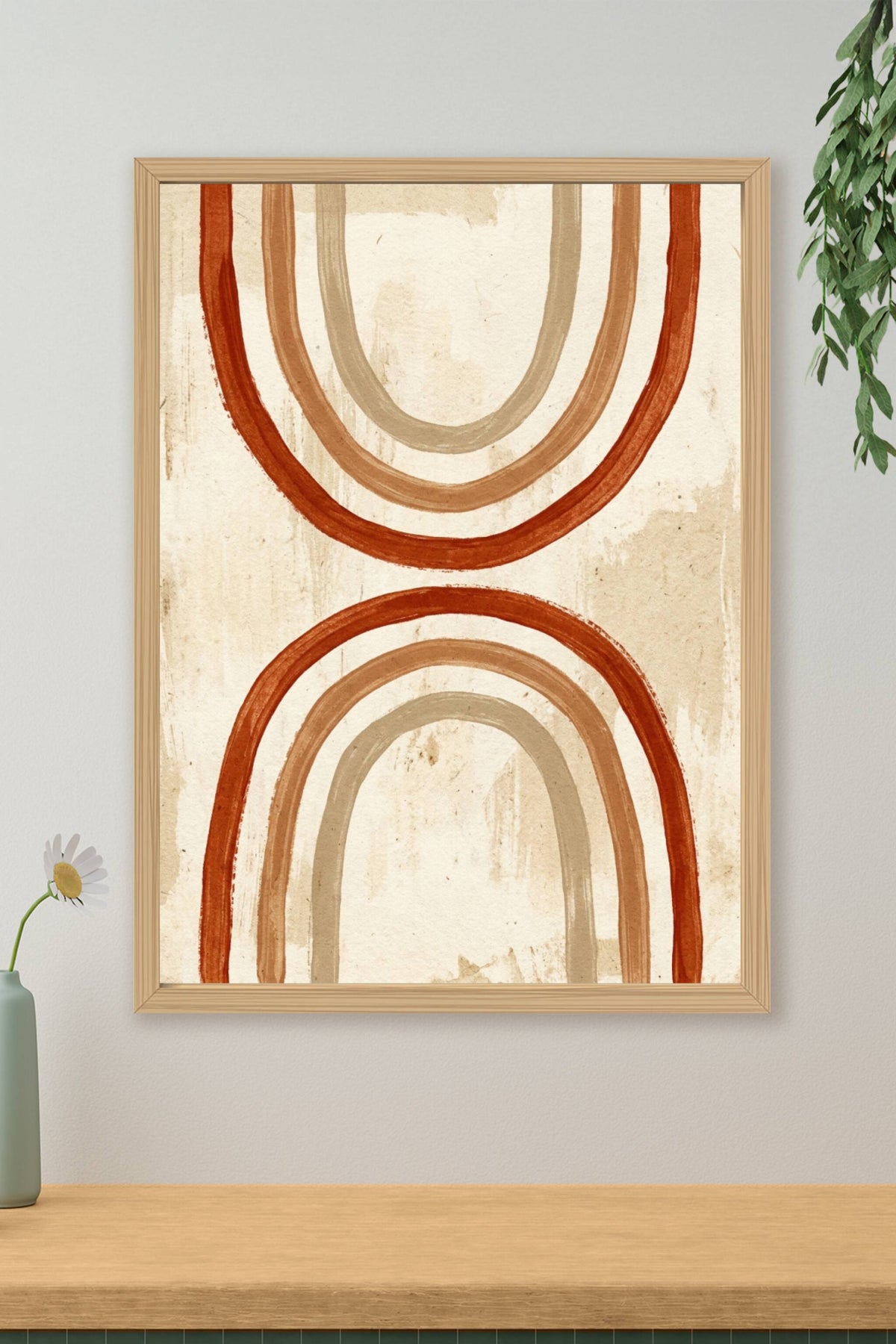 Affiche Formes Abstraites Terracotta, poster bohème