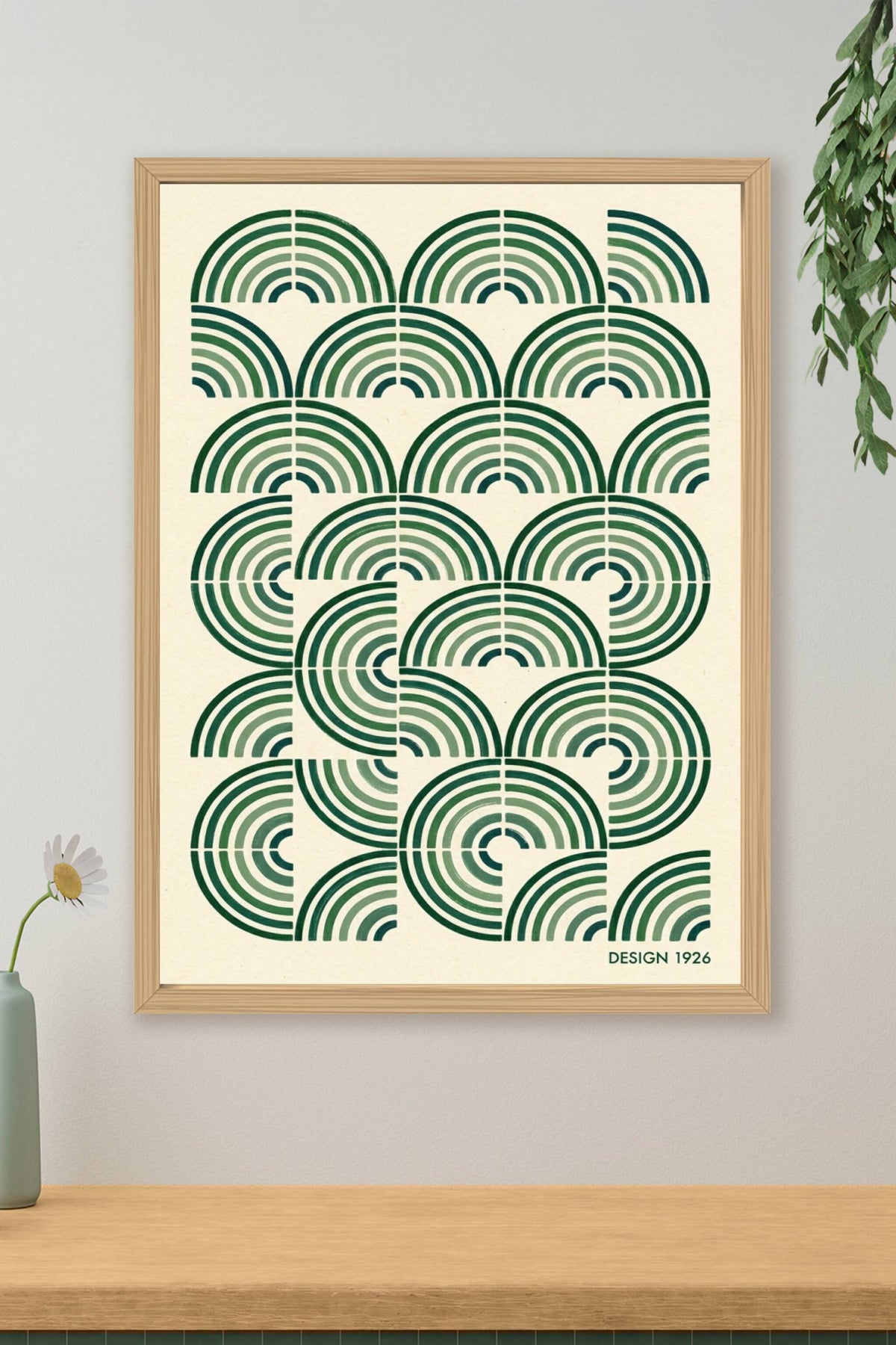 Poster Design 1926, affiche motifs d'arches vertes