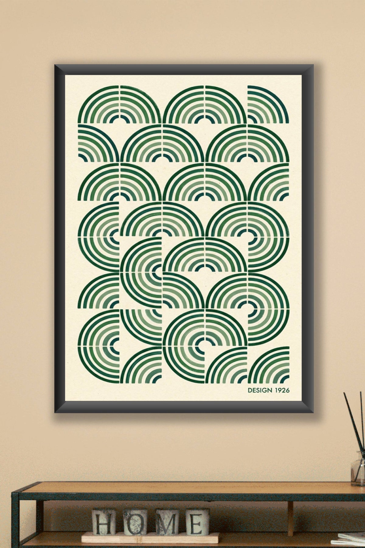 Poster Design 1926, affiche motifs d'arches vertes