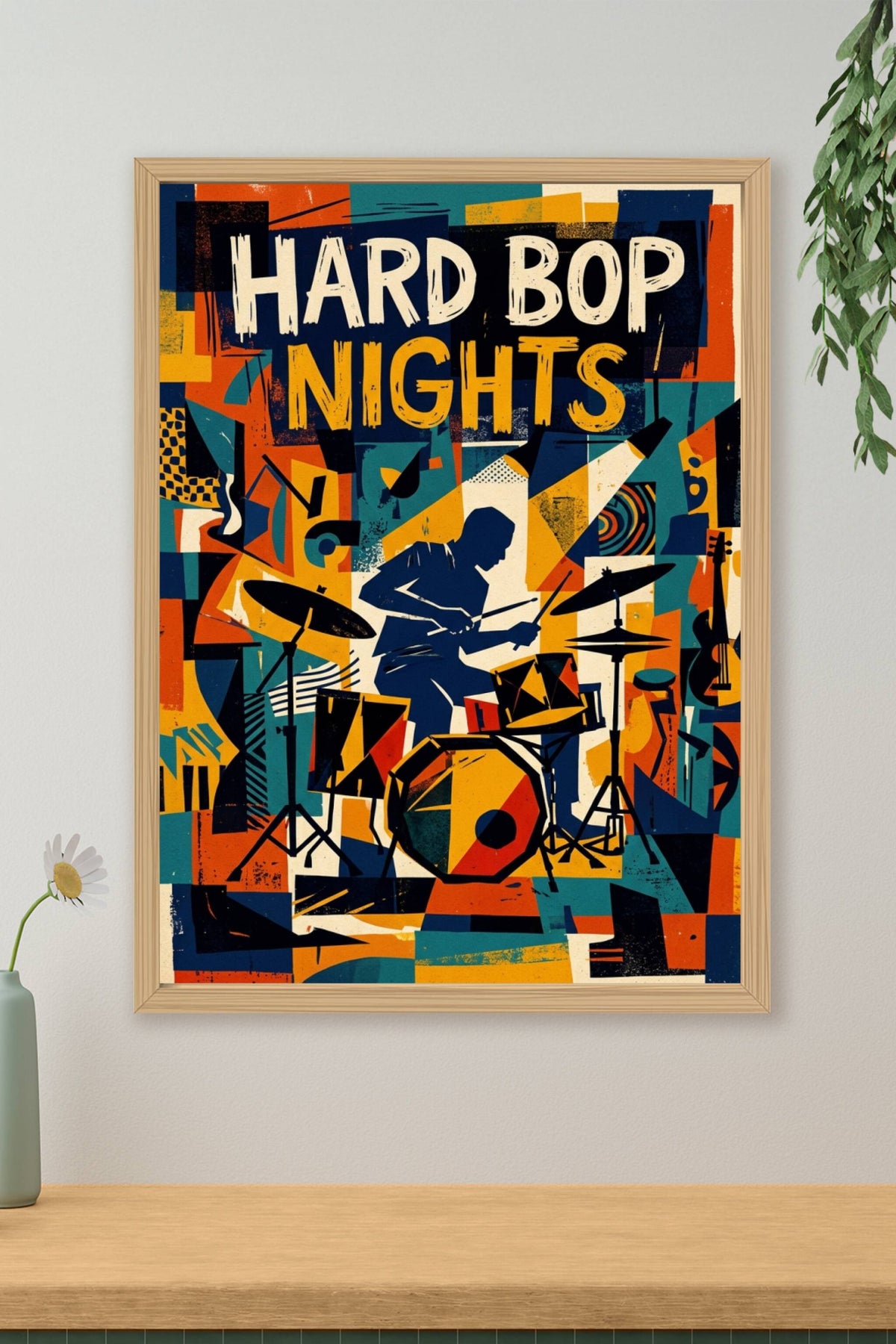 Affiche Hard Bop Nights, poster style cubiste abstrait