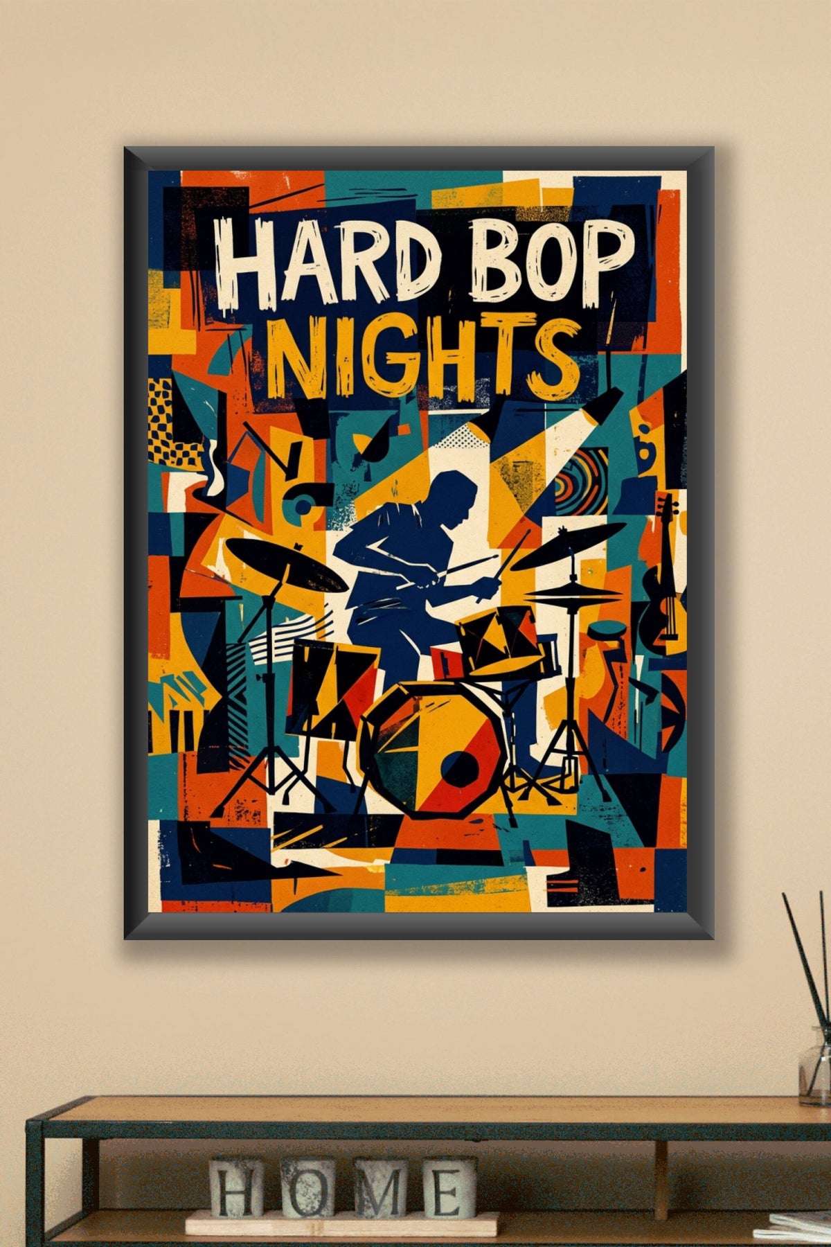 Affiche Hard Bop Nights, poster style cubiste abstrait