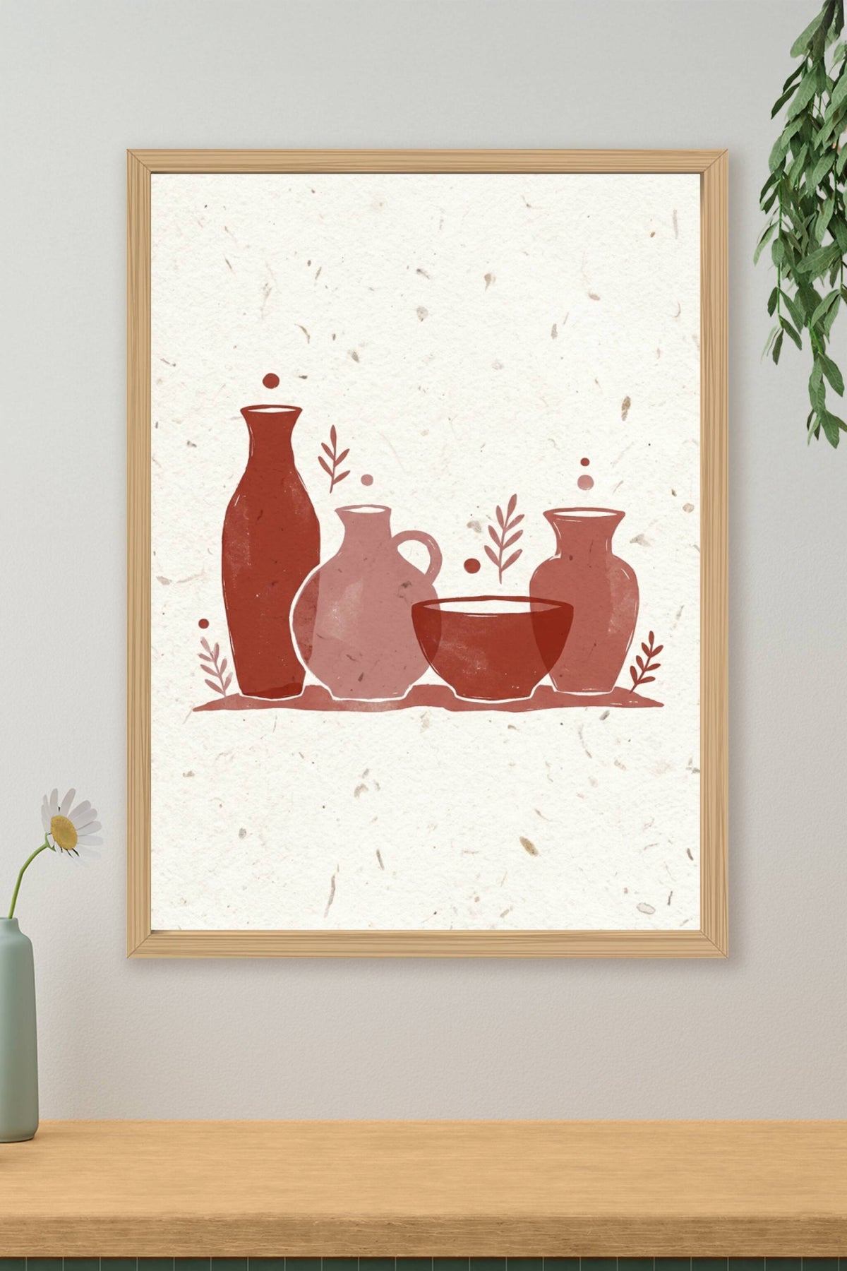 Affiche Vases Terracotta, style minimaliste