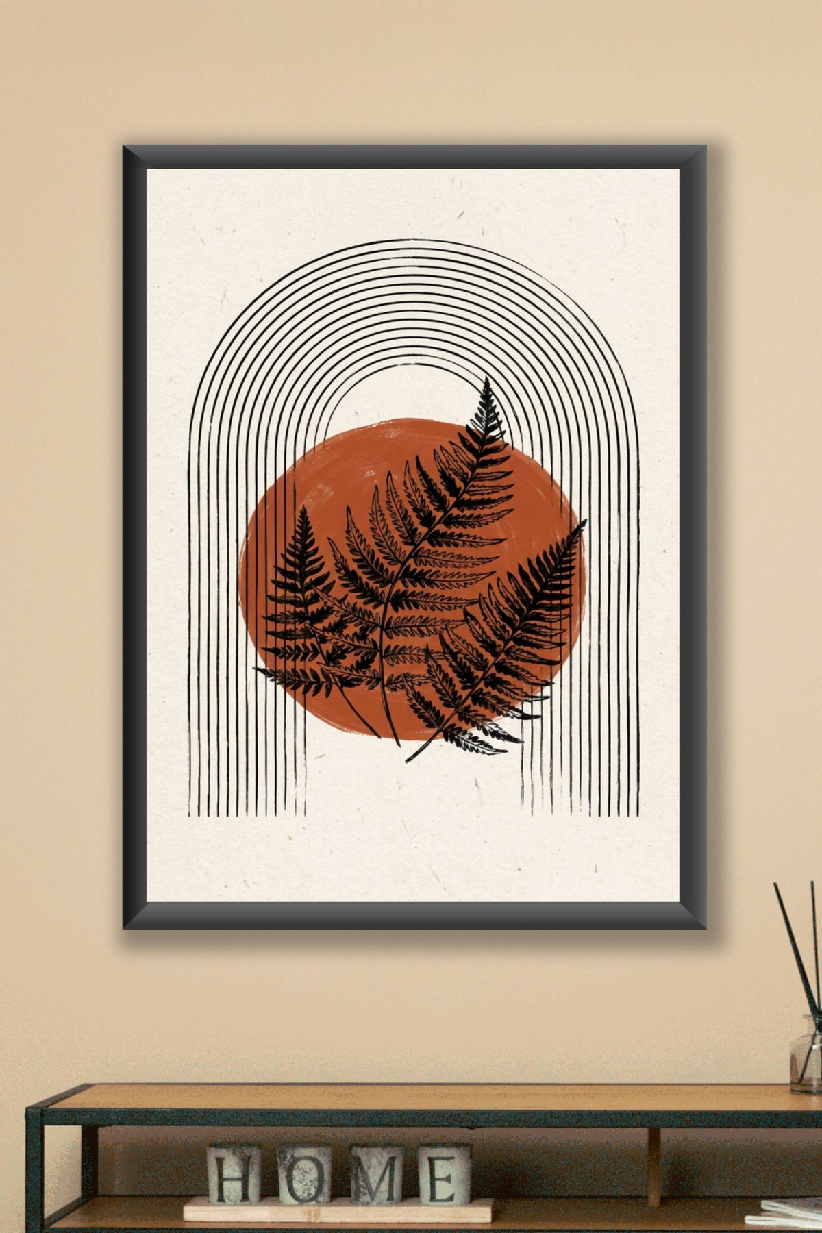 Affiche Fougère terracotta, poster botanique et arches