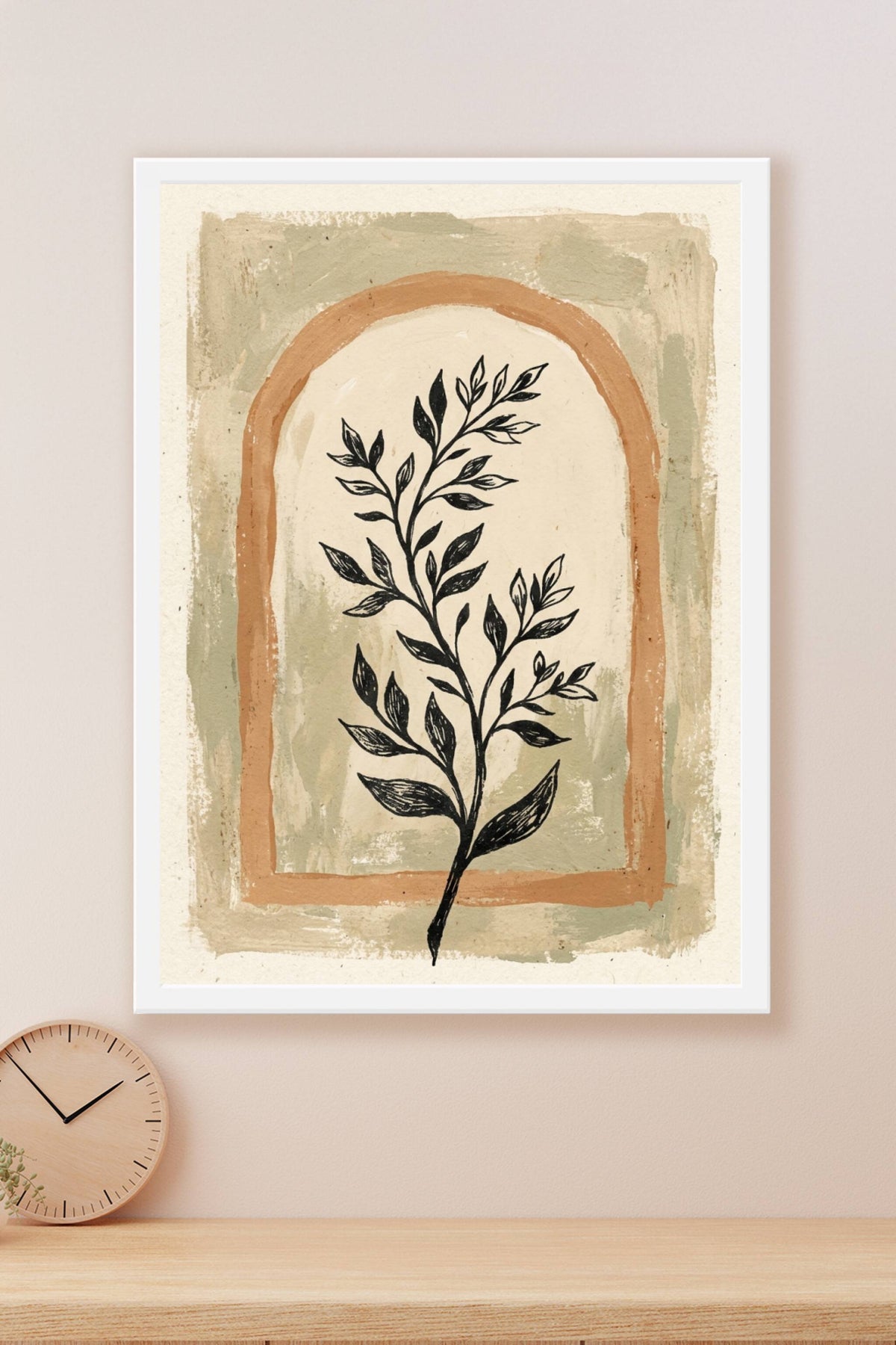 Affiche Botanique minimaliste, poster arche terracotta
