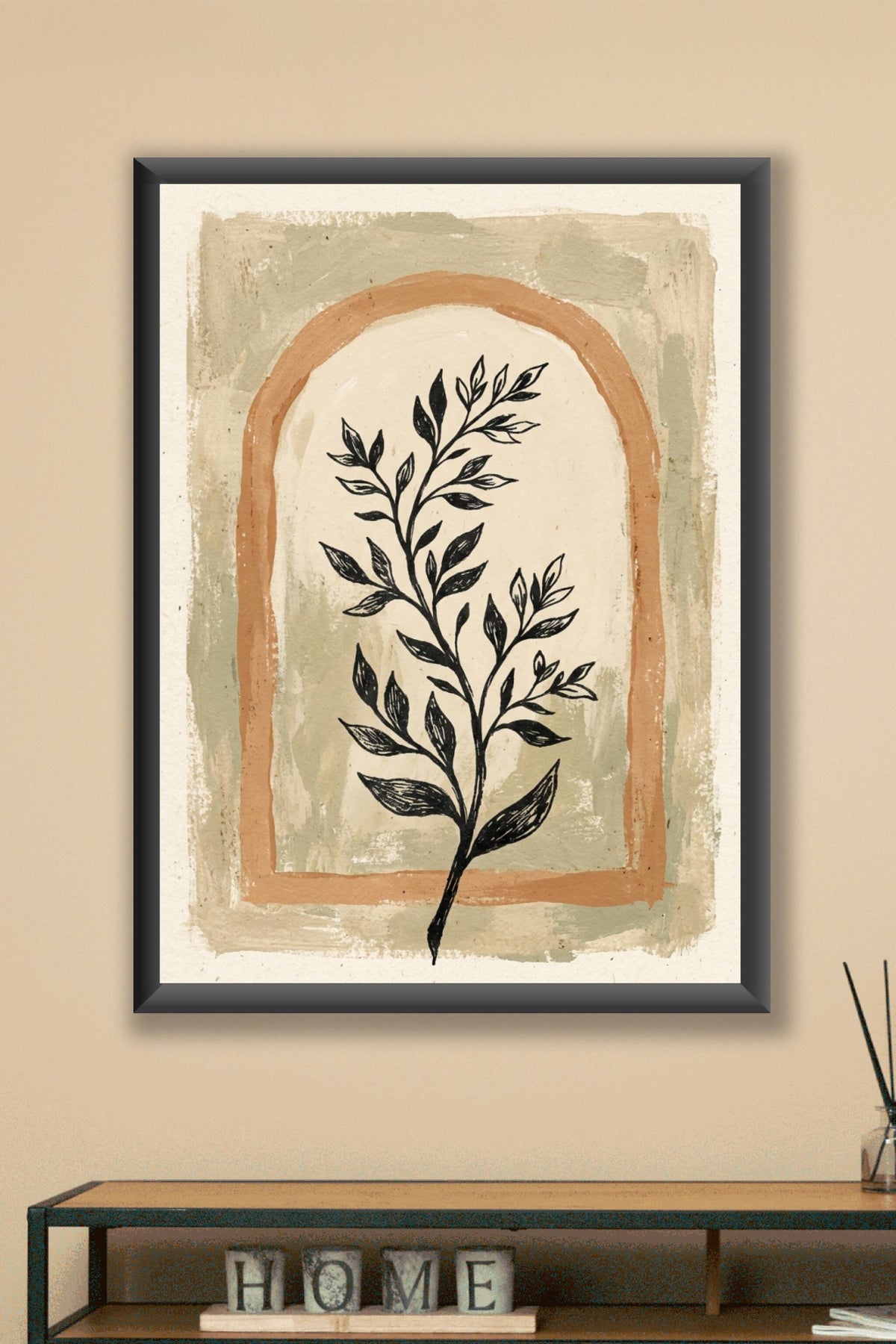 Affiche Botanique minimaliste, poster arche terracotta