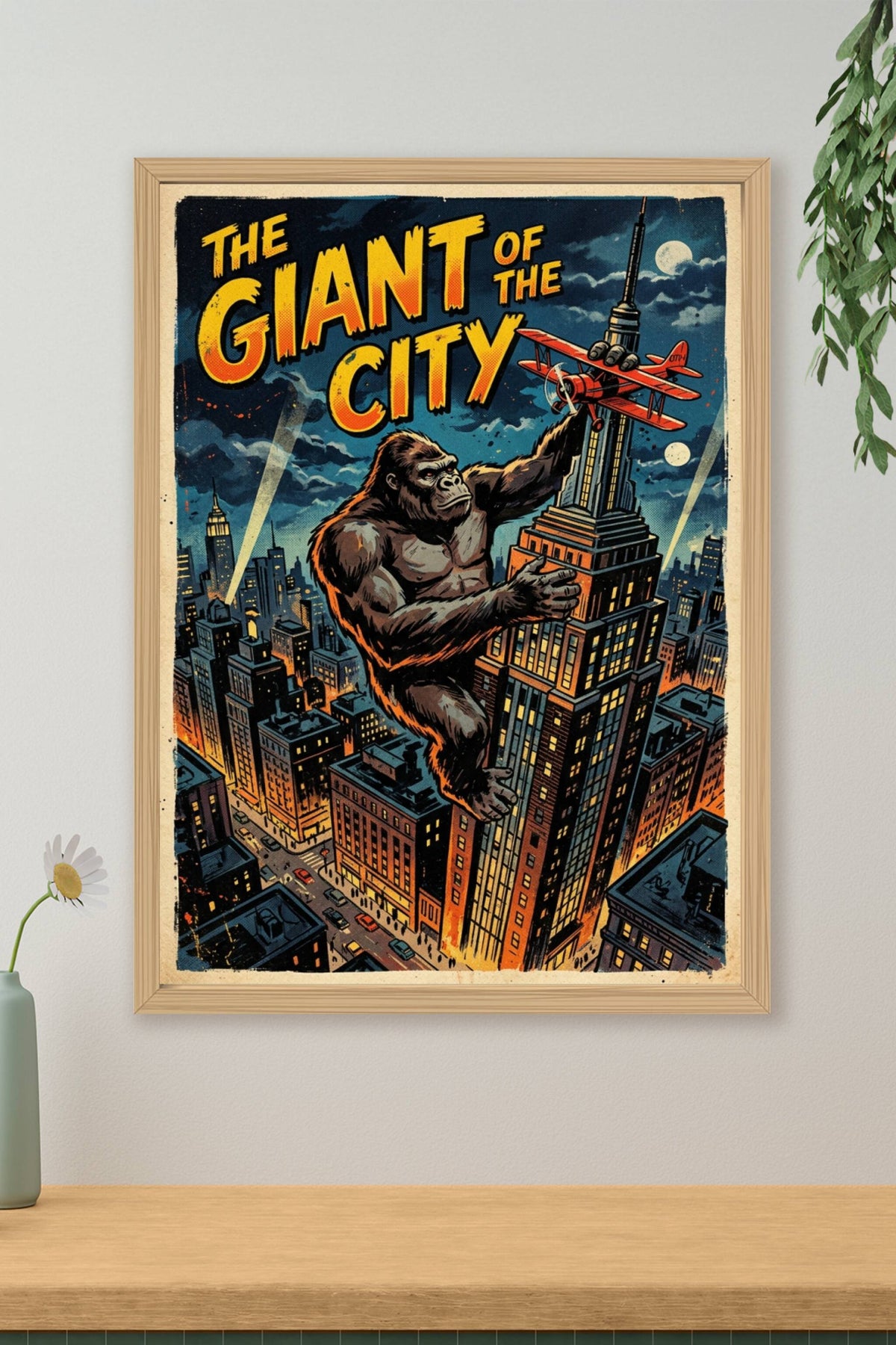 Poster King Kong à New York, affiche cinéma vintage
