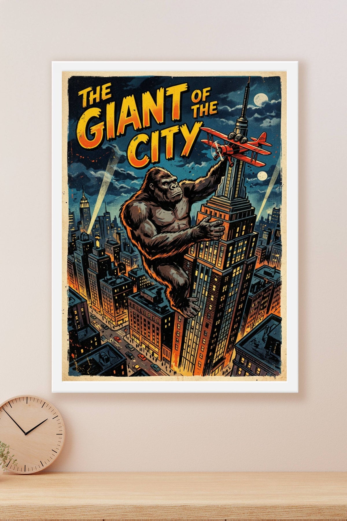 Poster King Kong à New York, affiche cinéma vintage