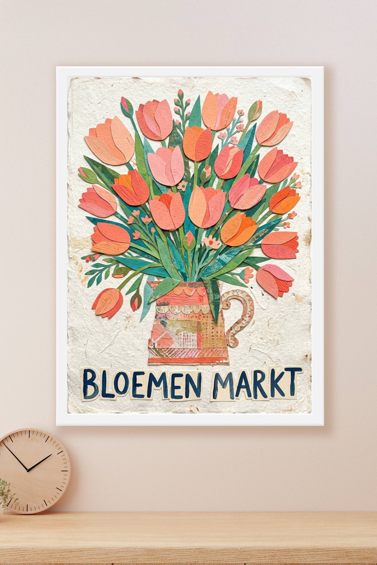 Affiche Bloemen Markt, poster bouquet de tulipes vintage