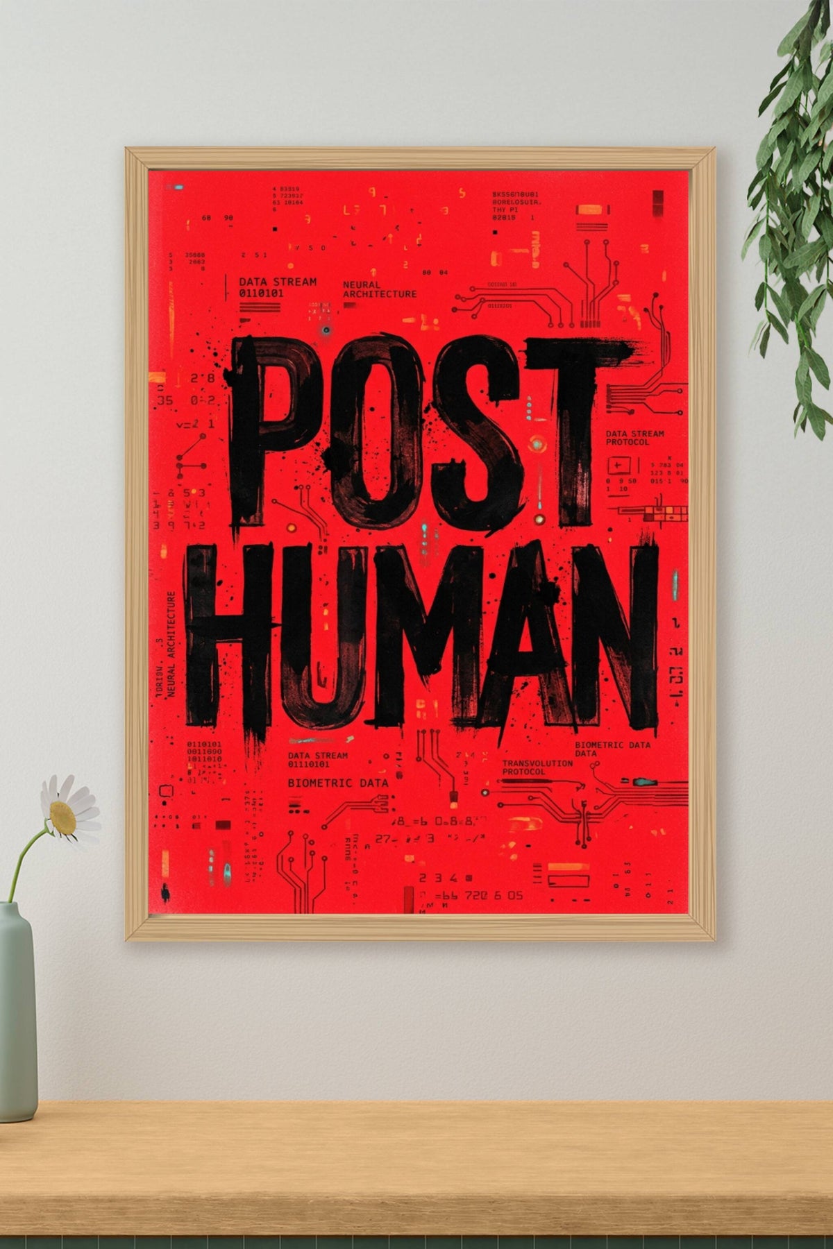 Affiche Post Human, poster circuits imprimés