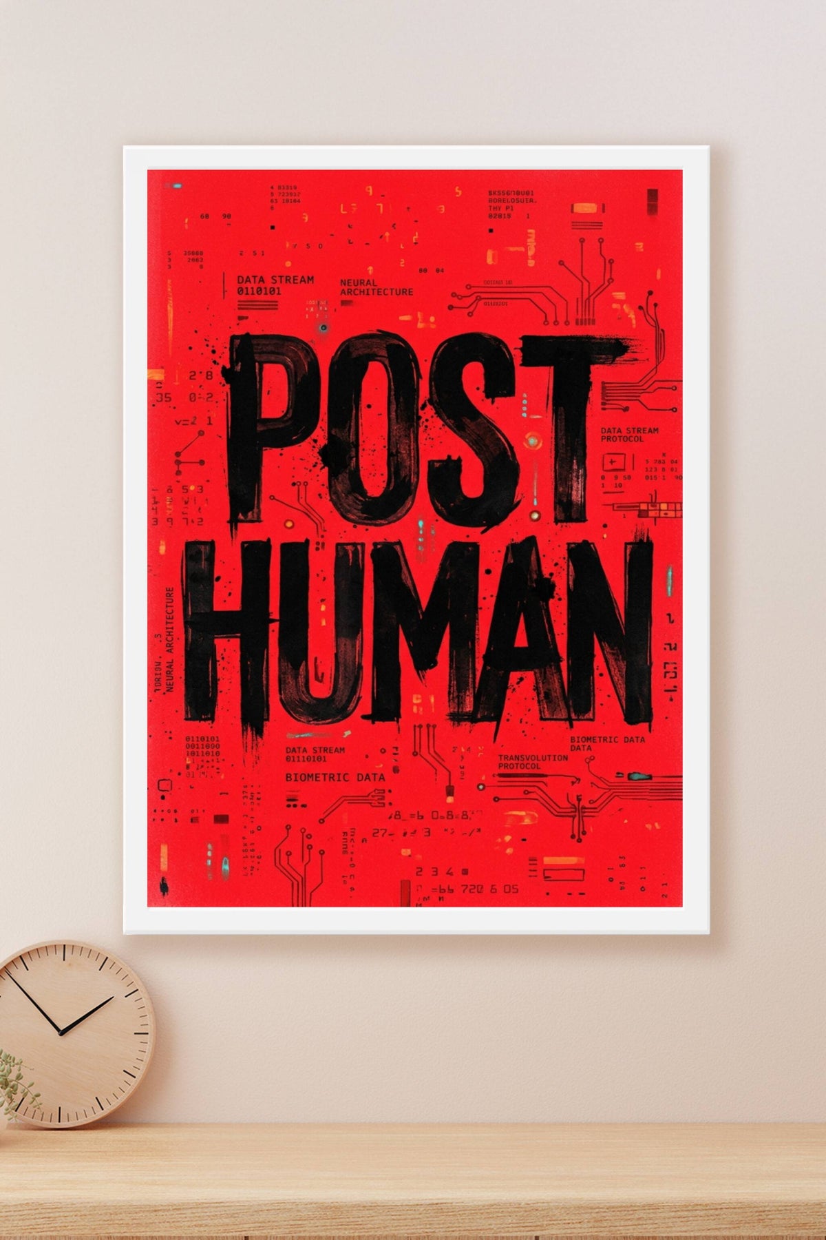 Affiche Post Human, poster circuits imprimés